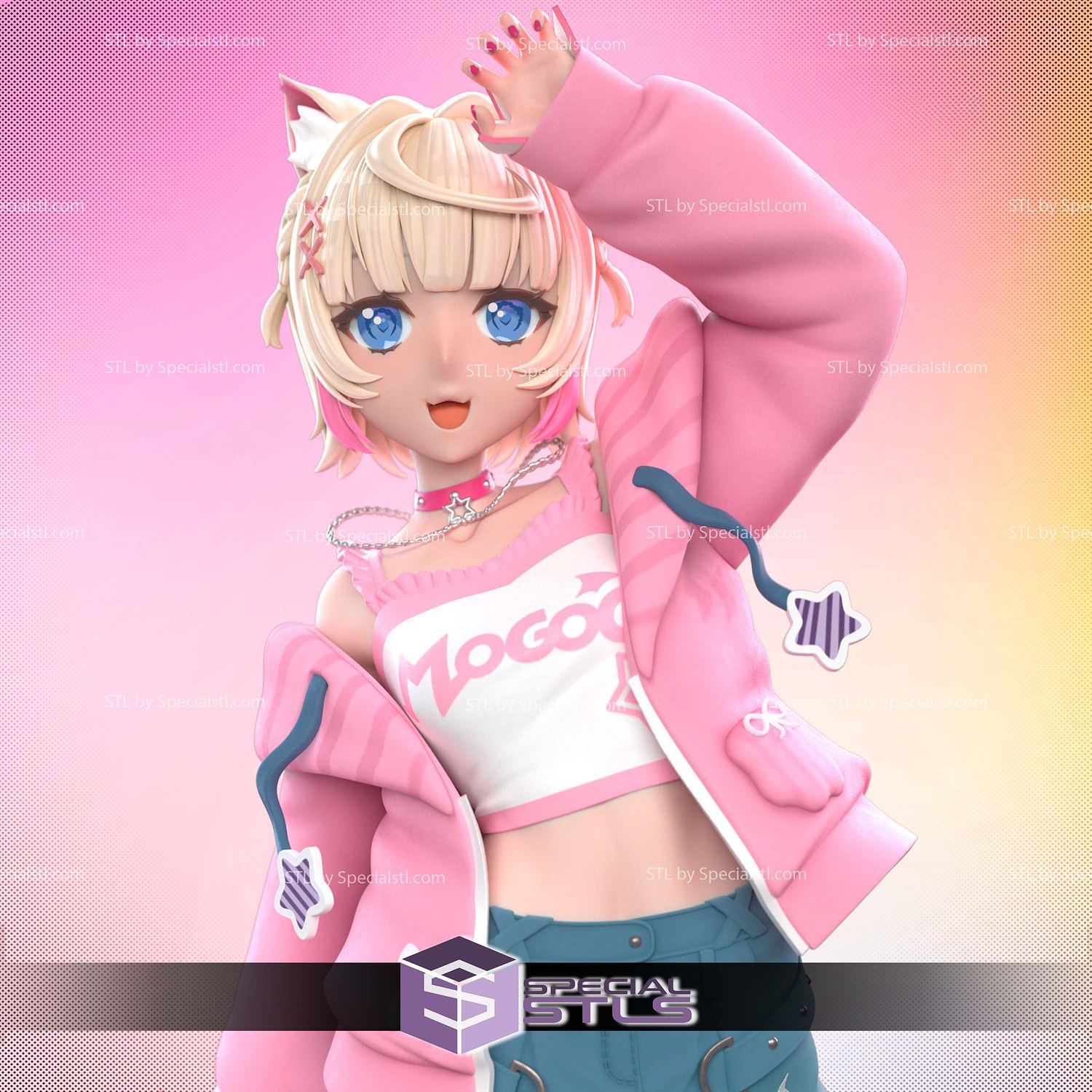 Fuwamoco Hololive Vtuber 3D Printer Files STL Model — view 2