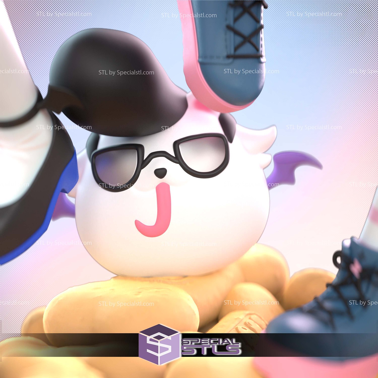 Fuwamoco Hololive Vtuber 3D Printer Files STL Model — view 4