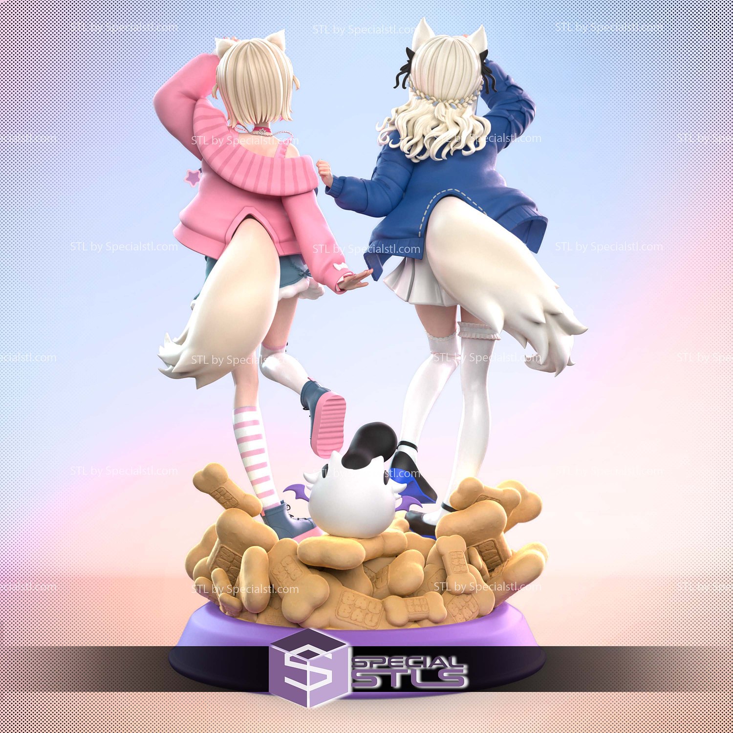 Fuwamoco Hololive Vtuber 3D Printer Files STL Model — view 5