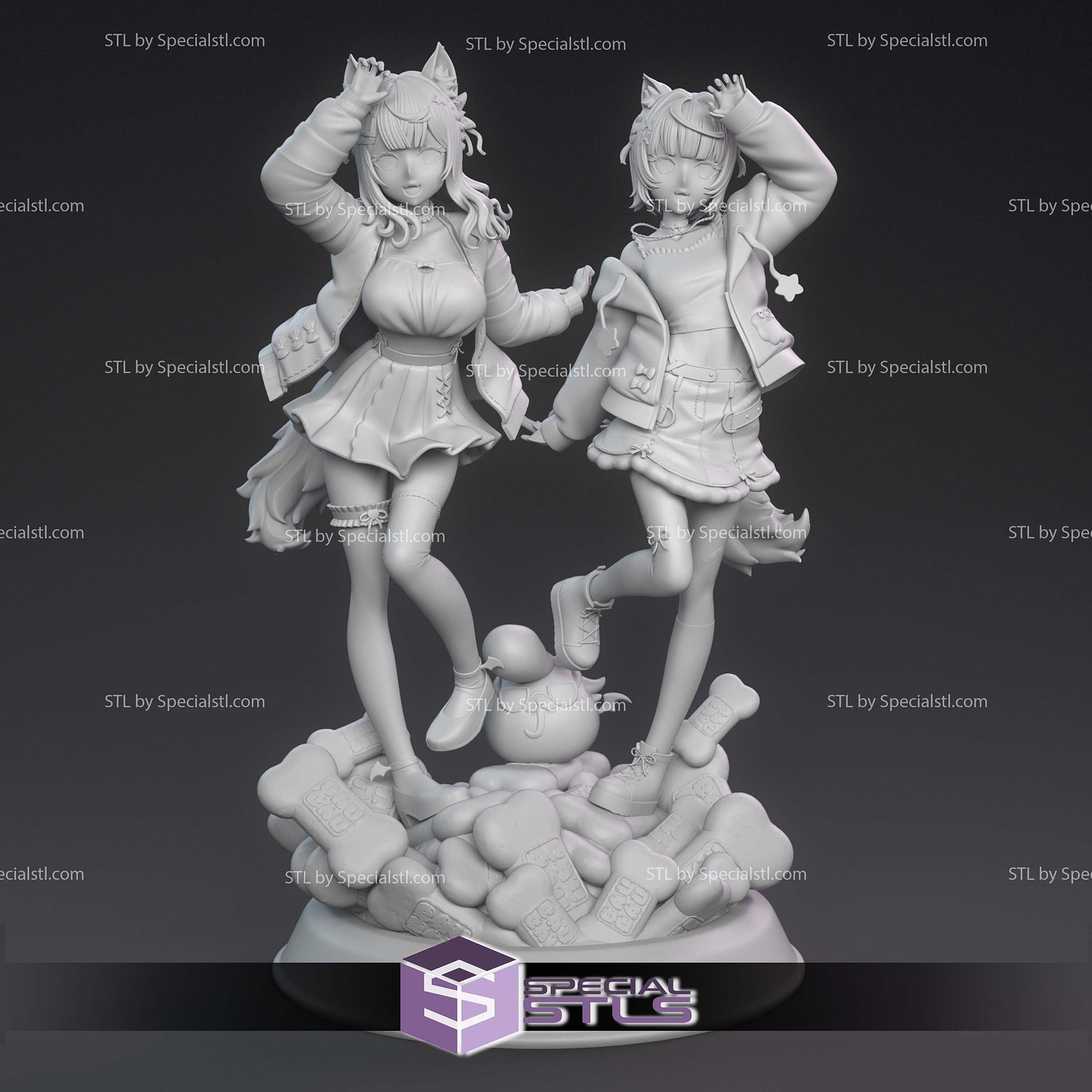 Fuwamoco Hololive Vtuber 3D Printer Files STL Model — view 6