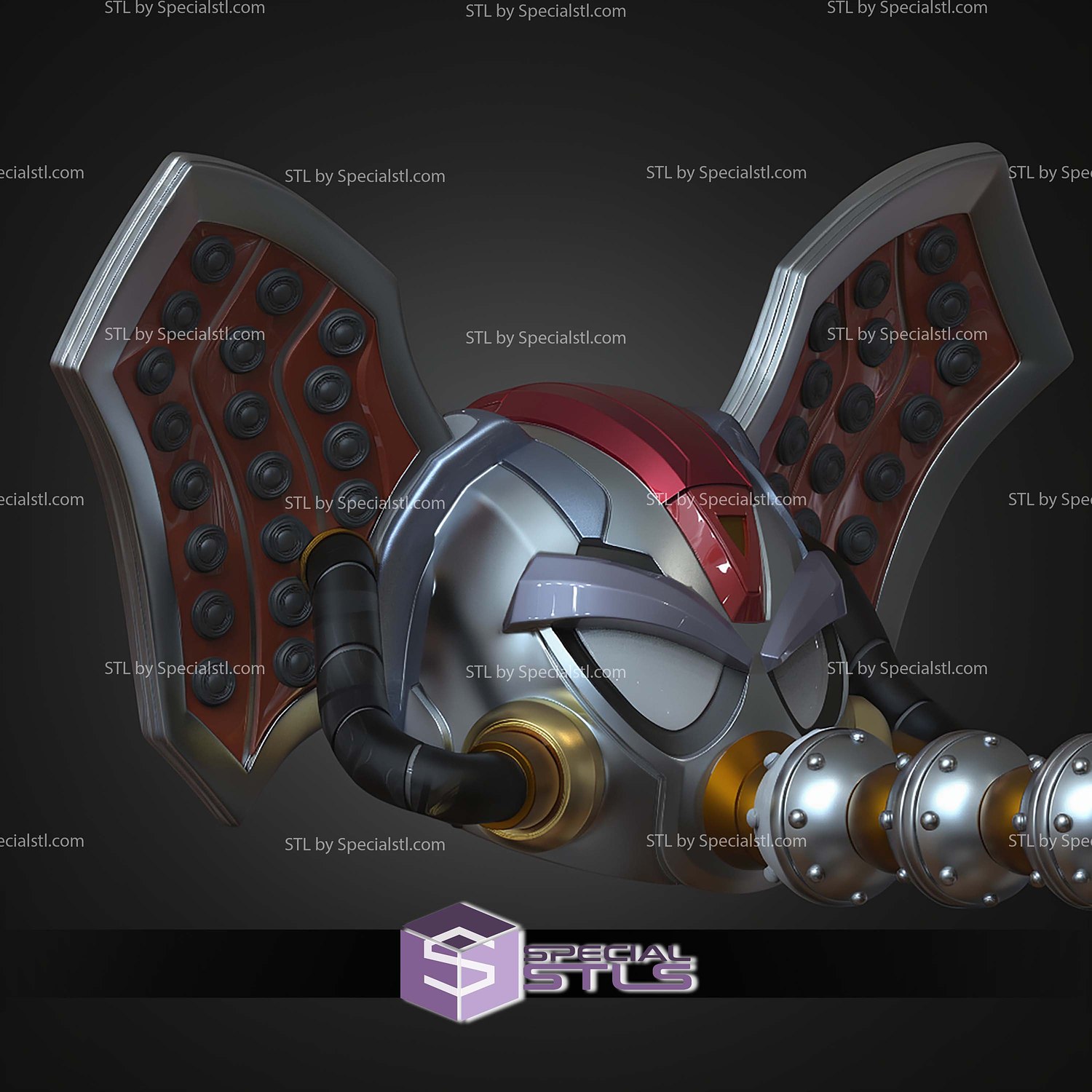Cosplay STL Files Flame Mammoth Head 3D Model — view 2