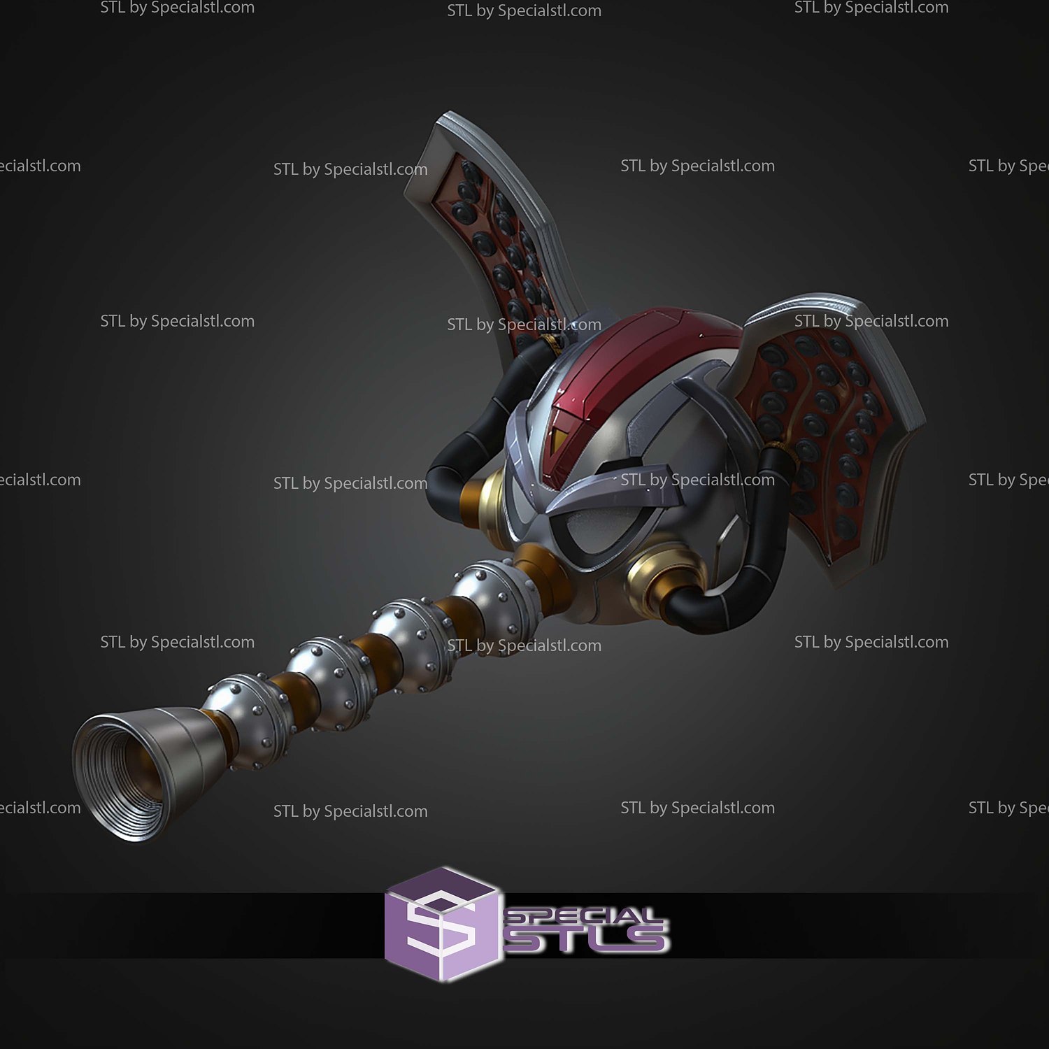 Cosplay STL Files Flame Mammoth Head 3D Model — view 5