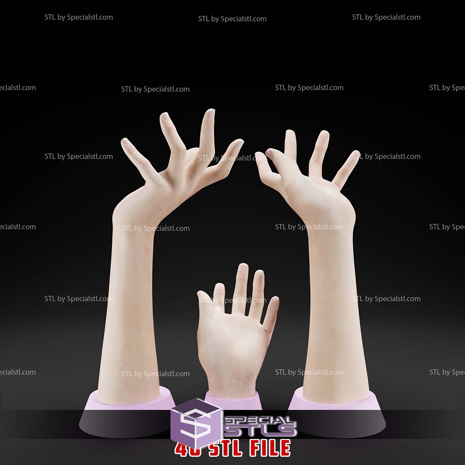 20 Different Hand Collection STL Files 3D Model — view 6