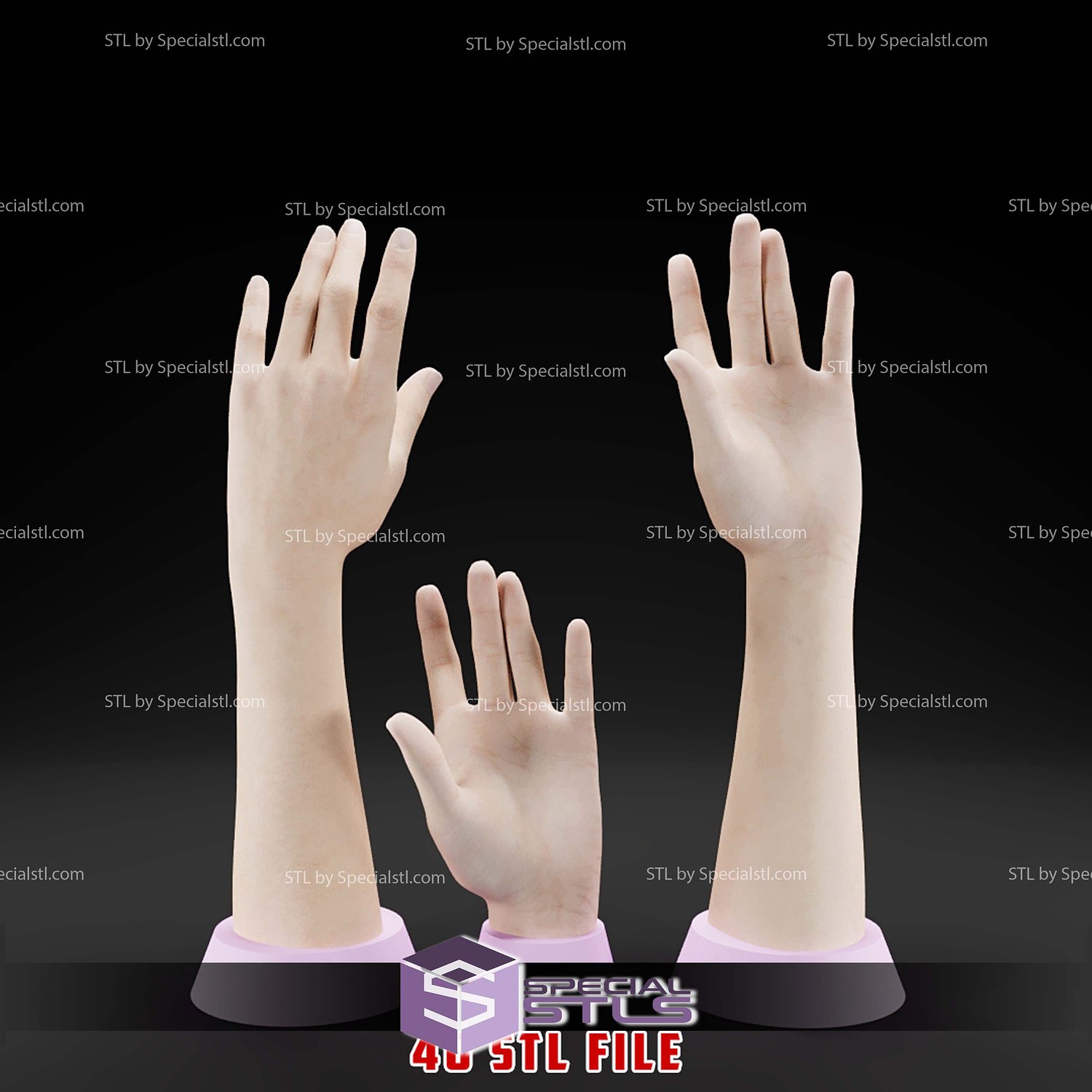 20 Different Hand Collection STL Files 3D Model — view 8