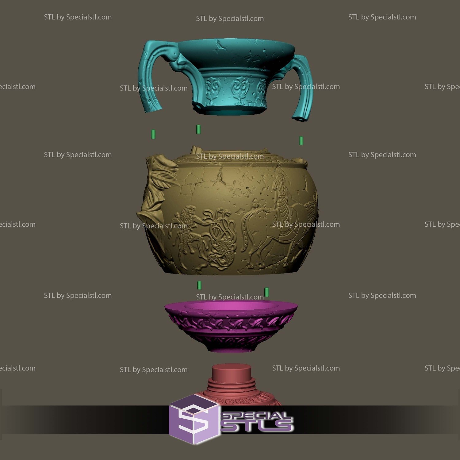 Greek Vase 3D Printer Files STL Model — view 2