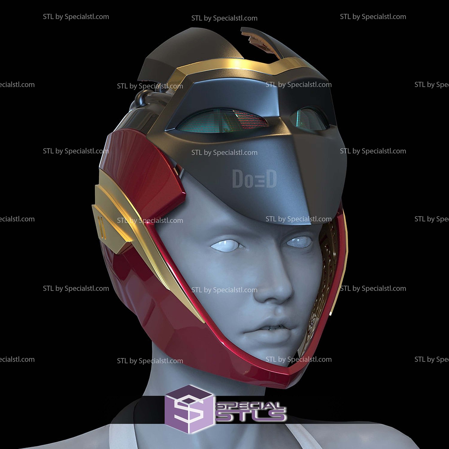 Cosplay STL Files IronHeart Helmet Black Panther 3D Model — view 2