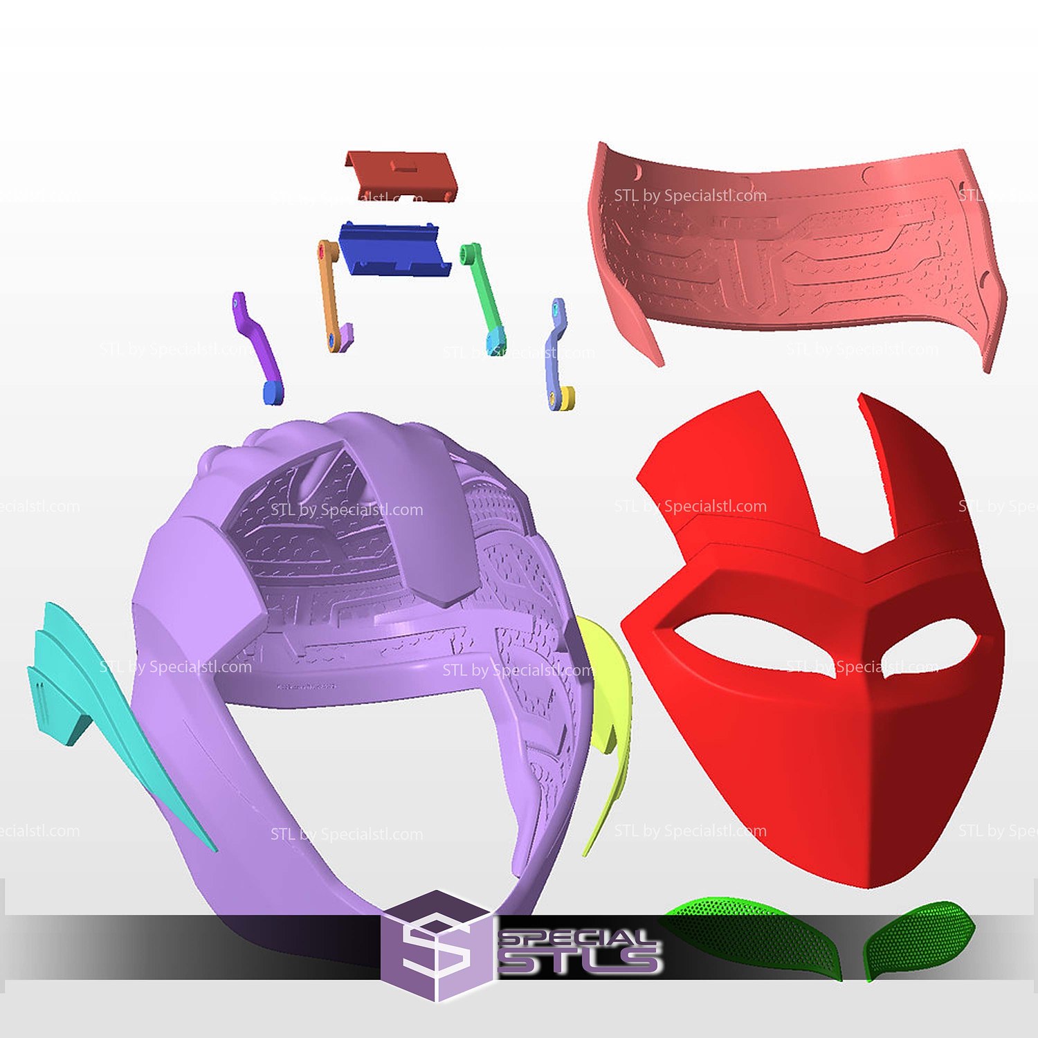 Cosplay STL Files IronHeart Helmet Black Panther 3D Model — view 3