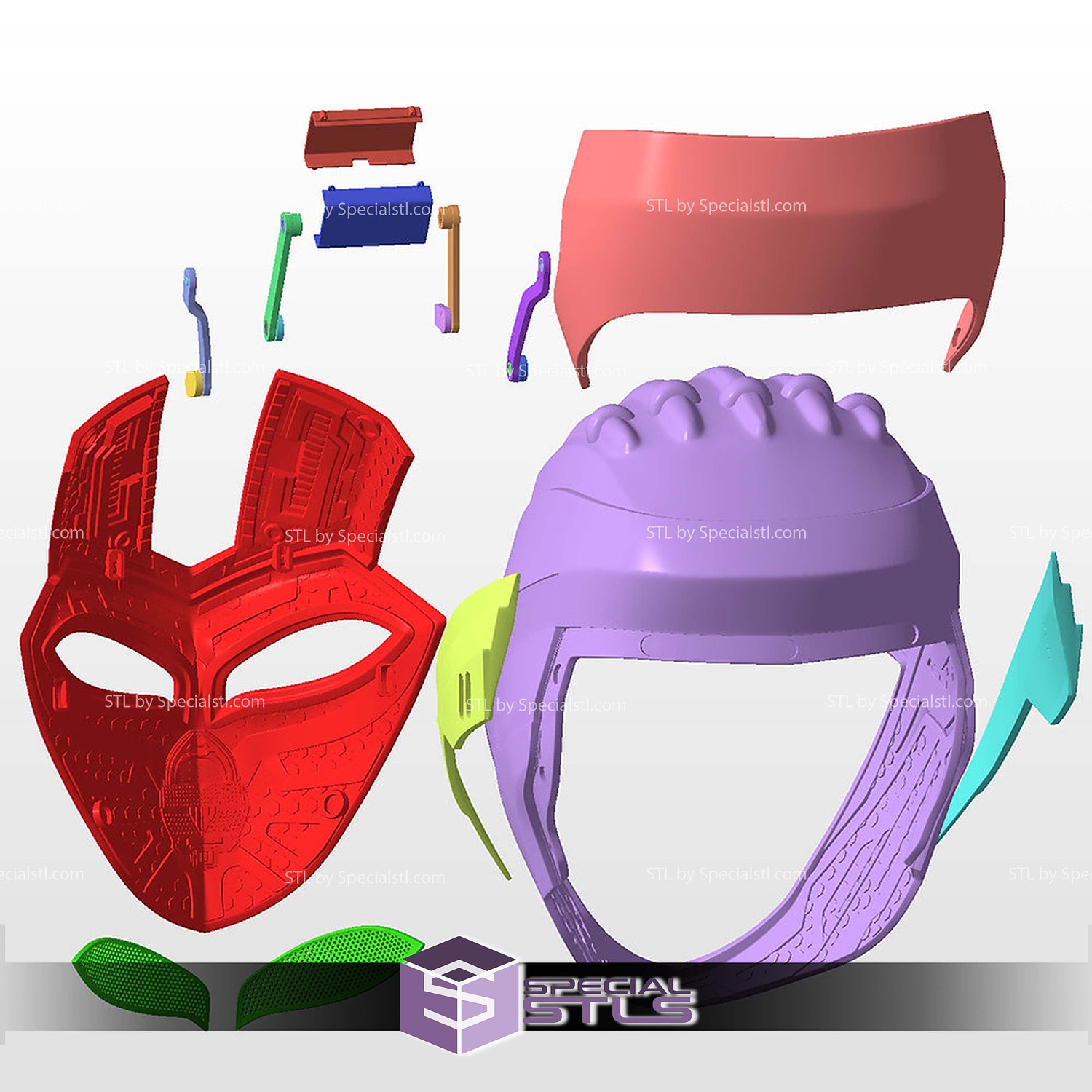 Cosplay STL Files IronHeart Helmet Black Panther 3D Model — view 4