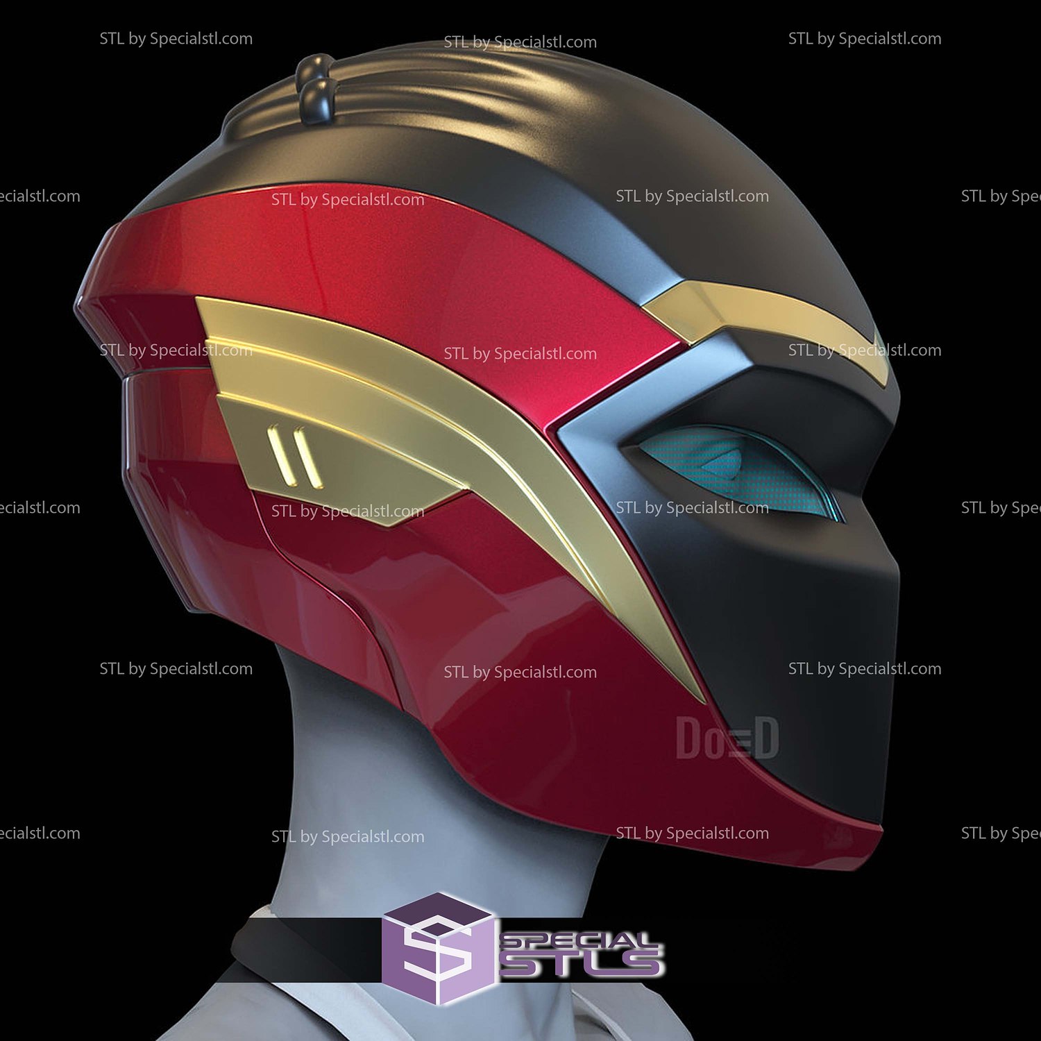 Cosplay STL Files IronHeart Helmet Black Panther 3D Model — view 5