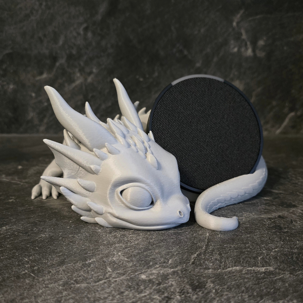 Lying Baby Dragon - suitable for Alexa Echo Pop 3D 3MF Model — view 2