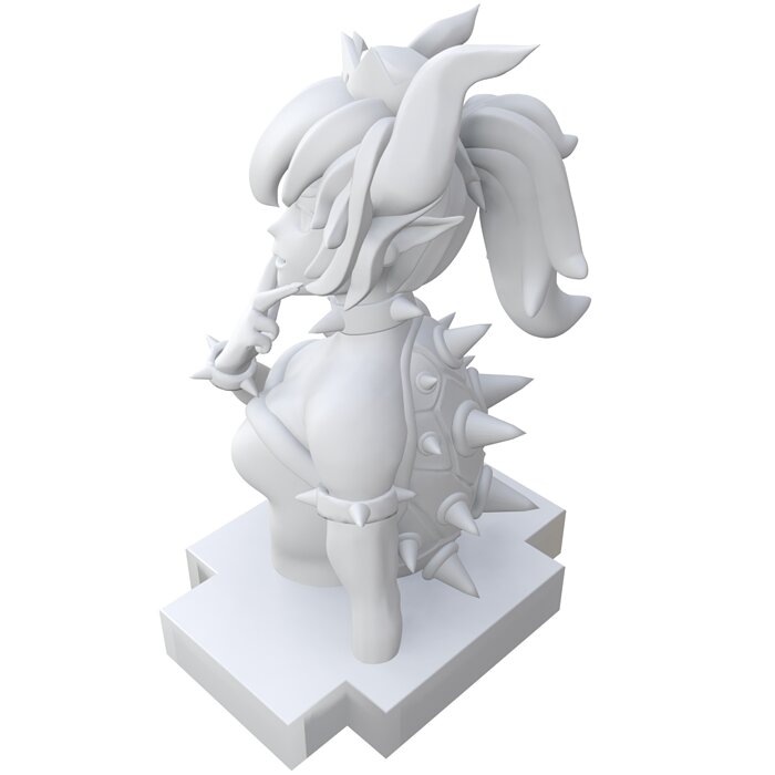 Bowsette bust of female anime character 3D FBX Model — view 5