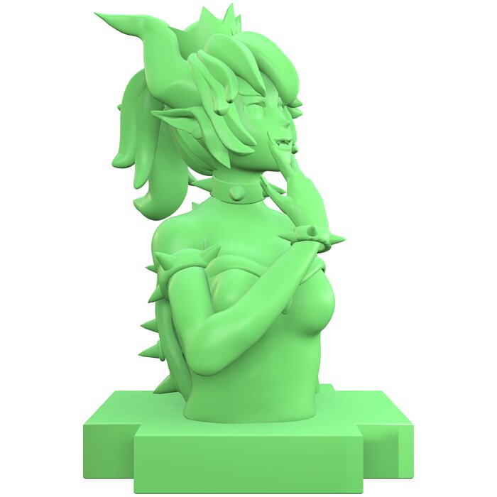 Bowsette bust of female anime character 3D FBX Model — view 6