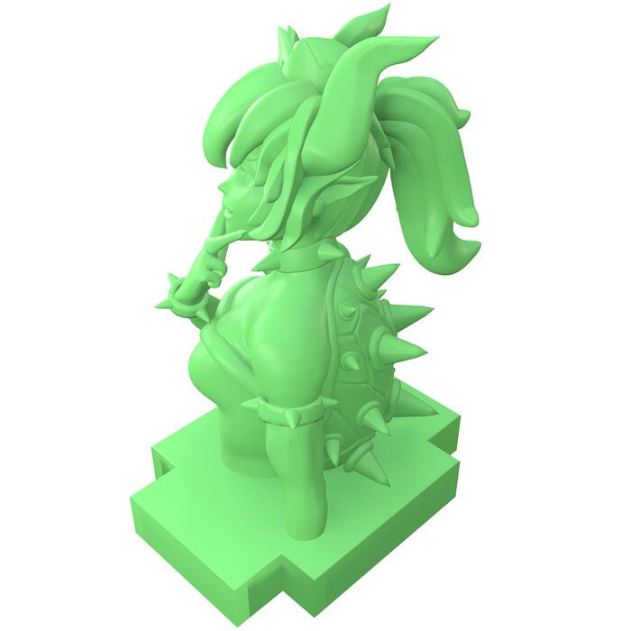 Bowsette bust of female anime character 3D FBX Model — view 8