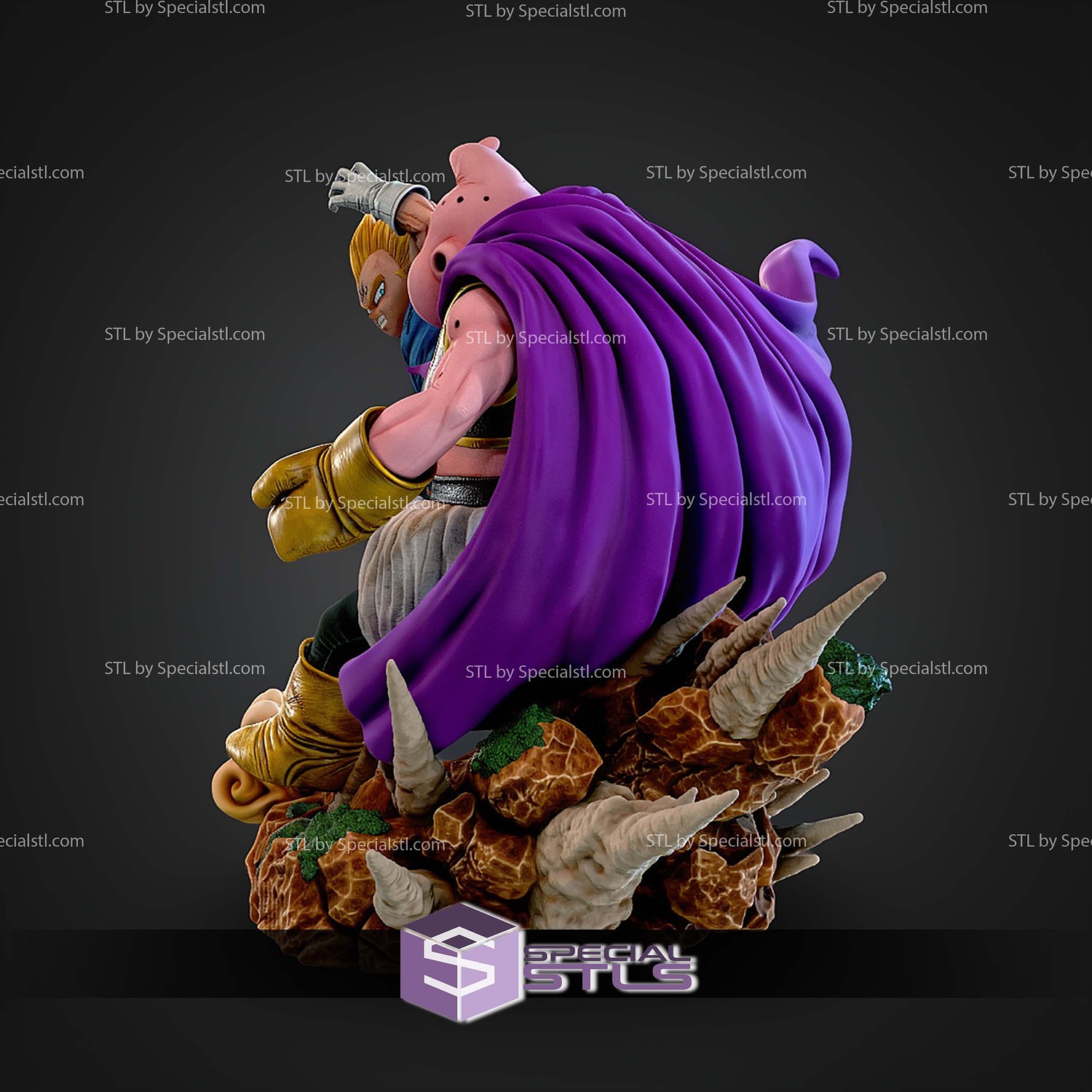 Majin Vegeta Vs Buu Diorama STL Files 3D Model — view 5