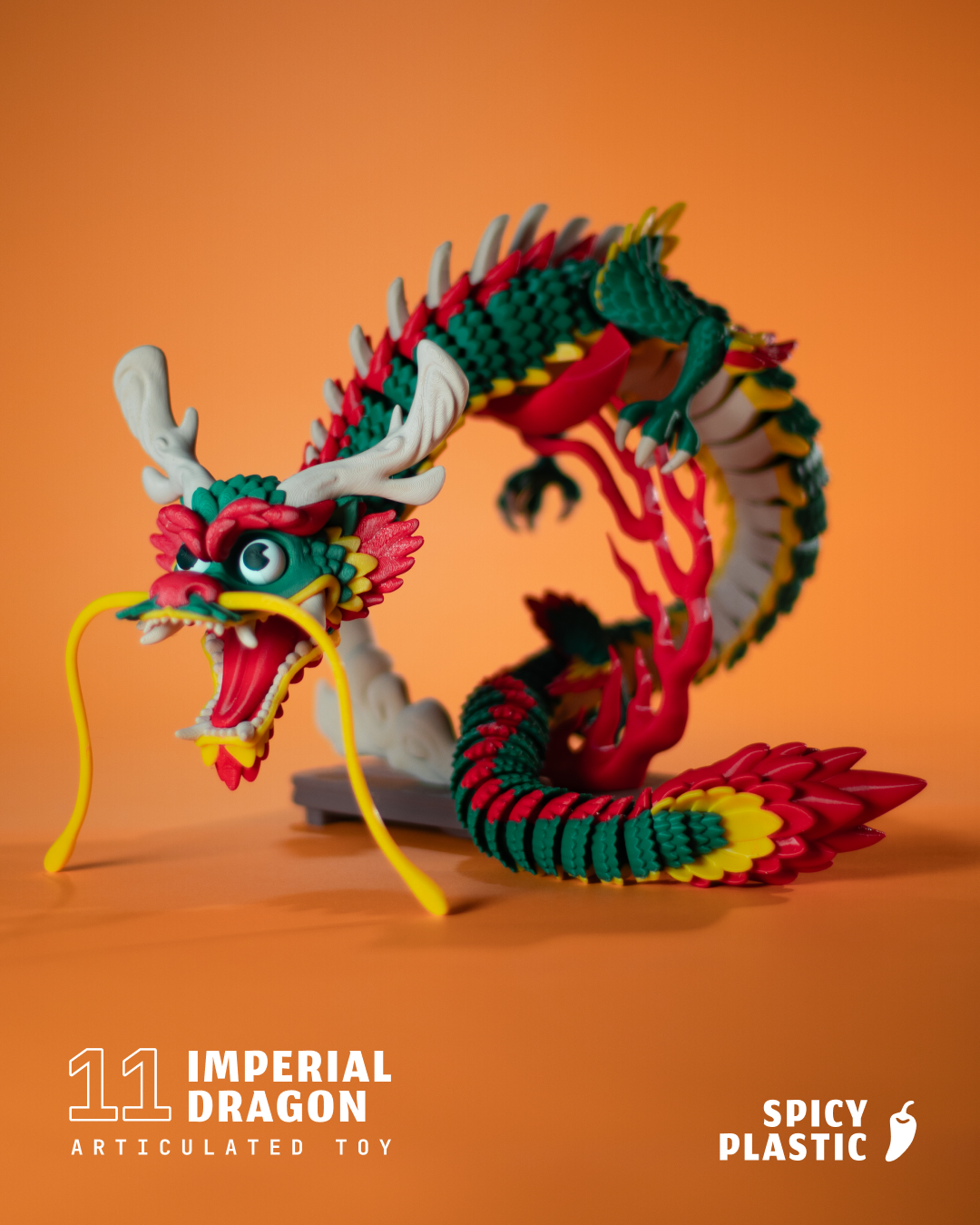 Imperial Dragon - Articulated Toy 3D 3MF Model