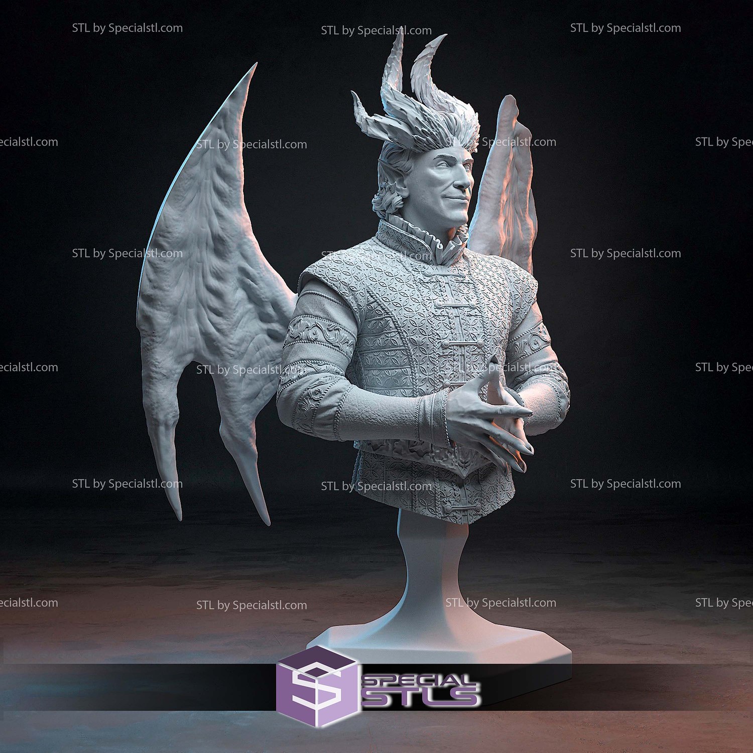 Raphael Baldurs Gate Bust 3D Printer Files STL Model — view 2