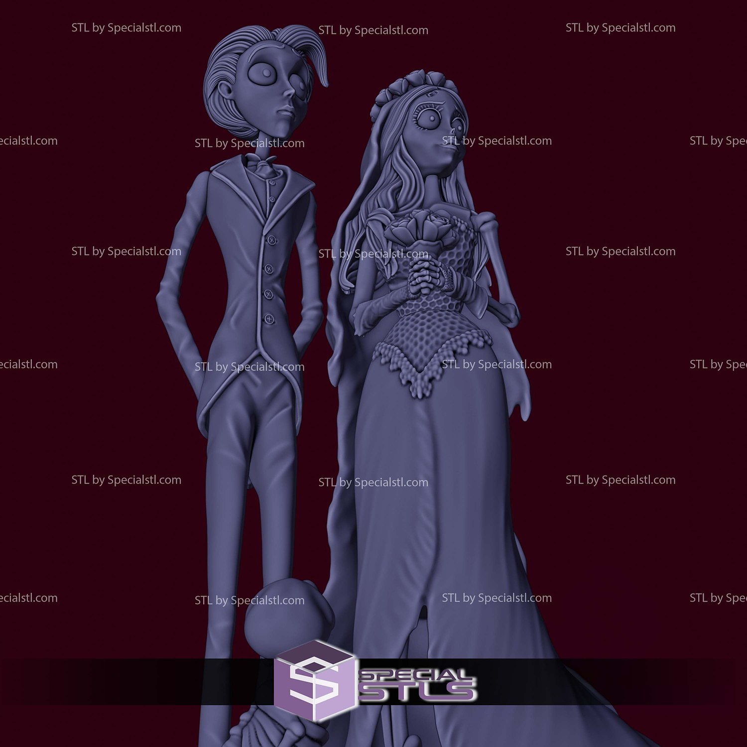 Corpse Bride Diorama Halloween 3D Print Files STL Model — view 2