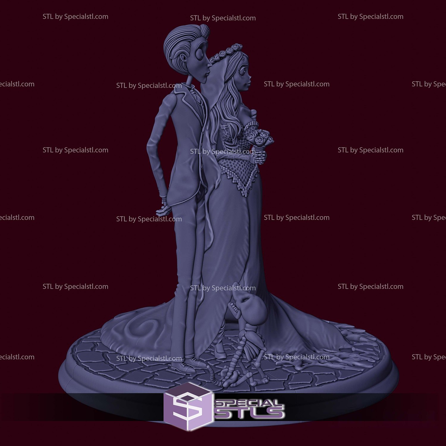 Corpse Bride Diorama Halloween 3D Print Files STL Model — view 4