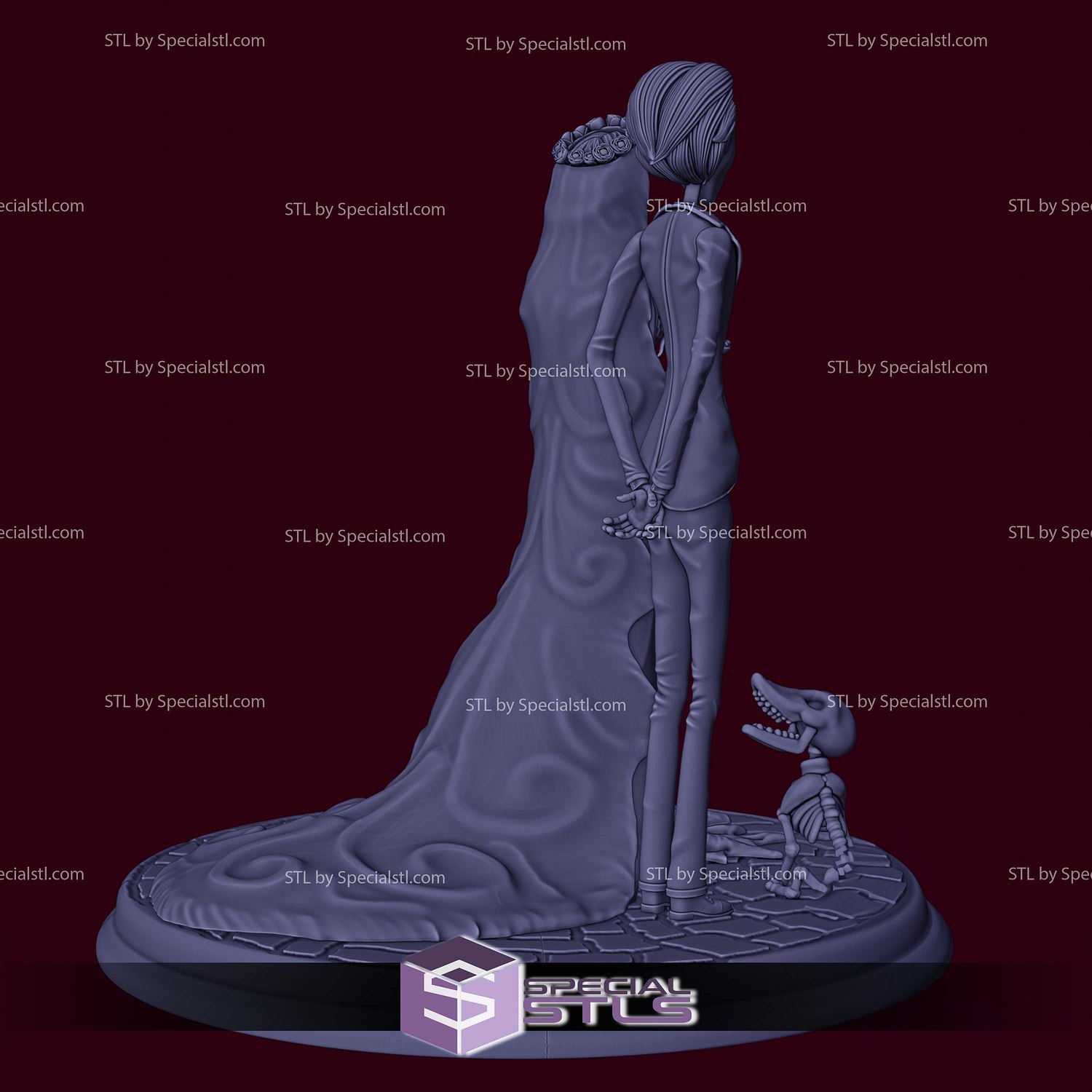 Corpse Bride Diorama Halloween 3D Print Files STL Model — view 5