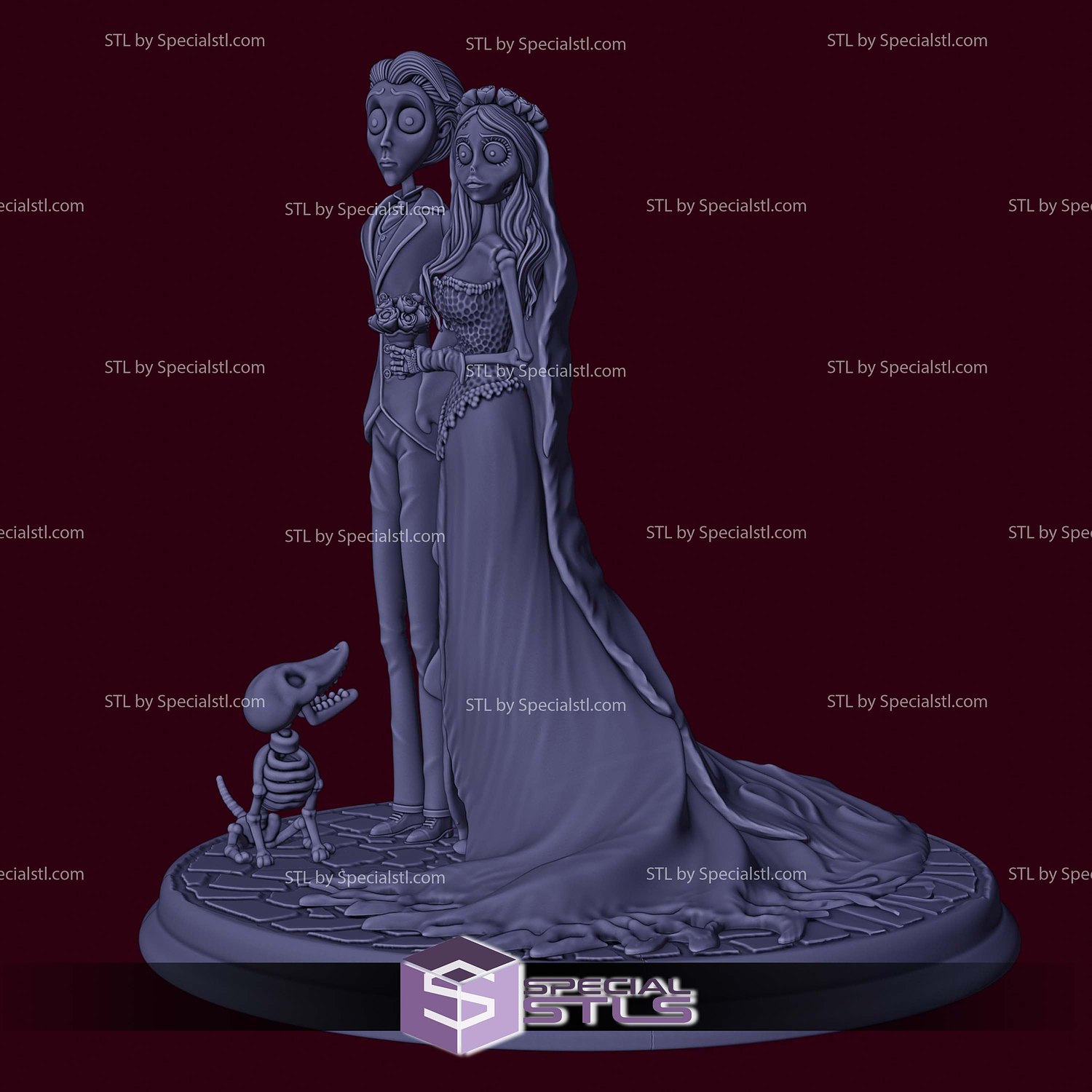 Corpse Bride Diorama Halloween 3D Print Files STL Model — view 6