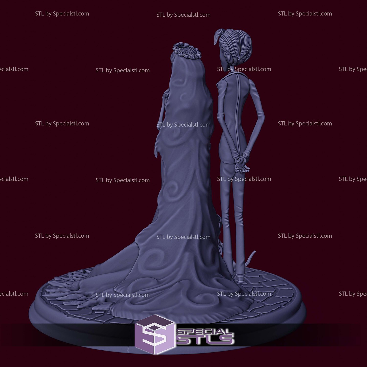 Corpse Bride Diorama Halloween 3D Print Files STL Model — view 7