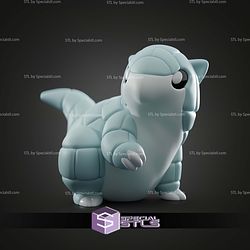 Basic Pokemon Collection Alolan Sandshrew 3D STL Model — view 1