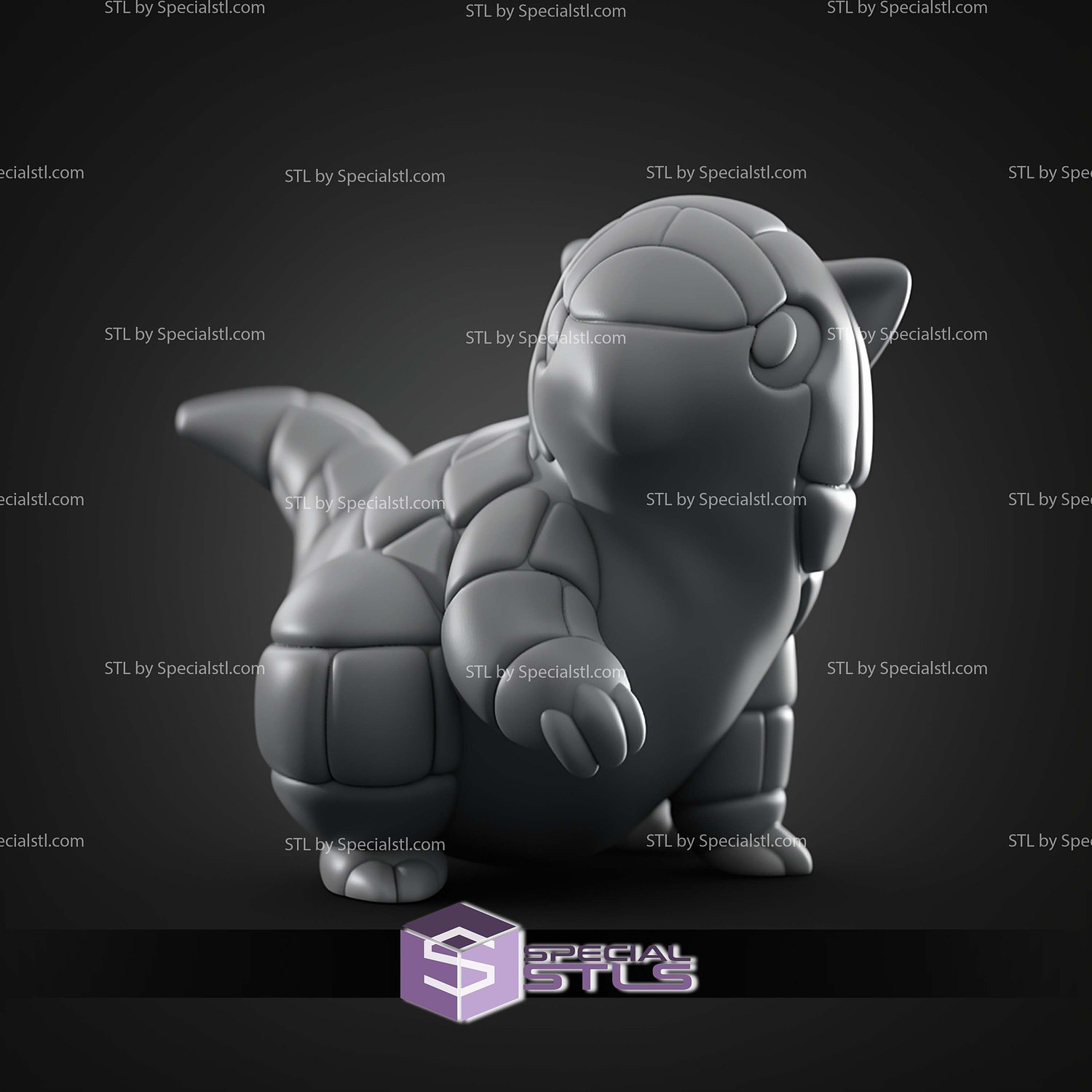 Basic Pokemon Collection Alolan Sandshrew 3D STL Model — view 2
