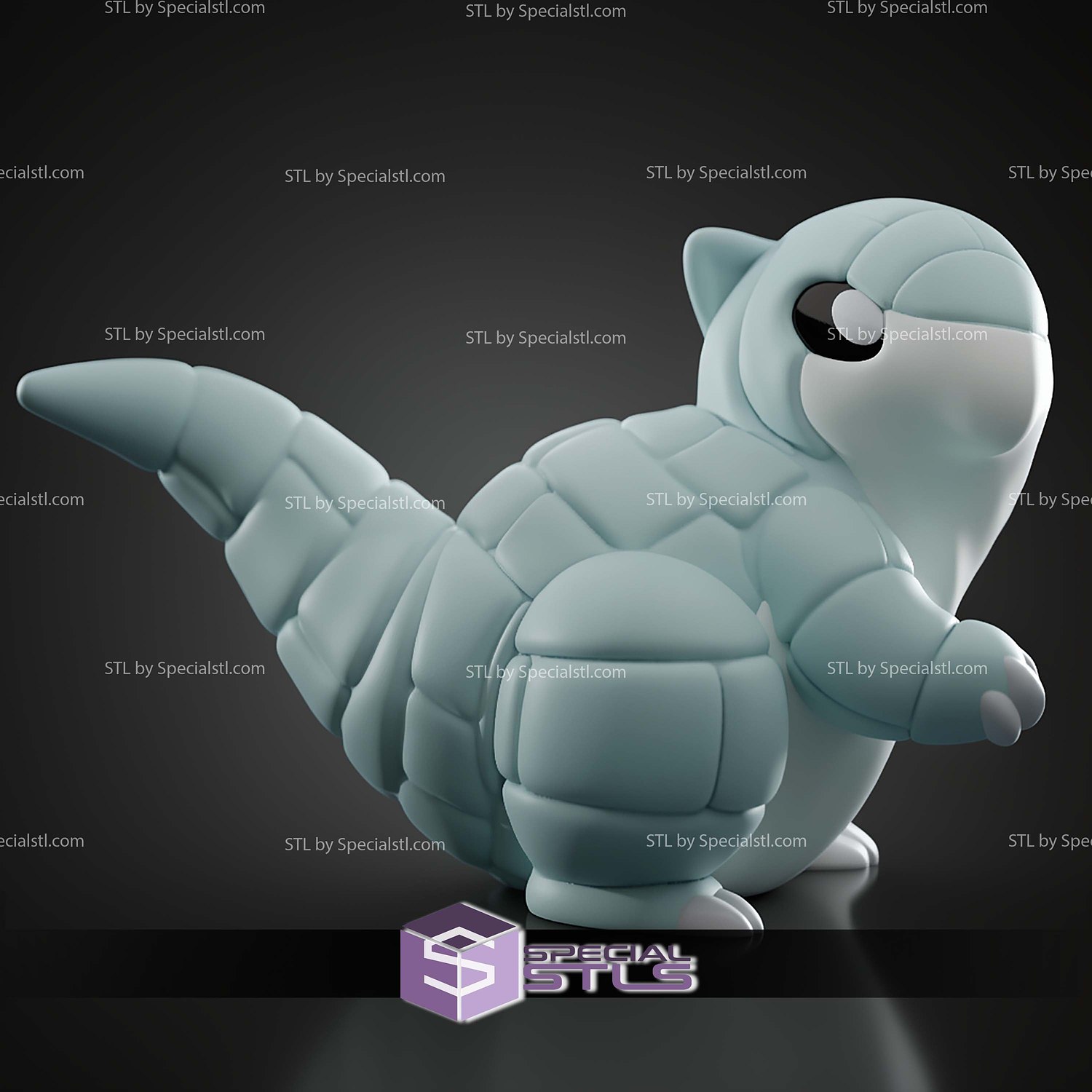Basic Pokemon Collection Alolan Sandshrew 3D STL Model — view 3