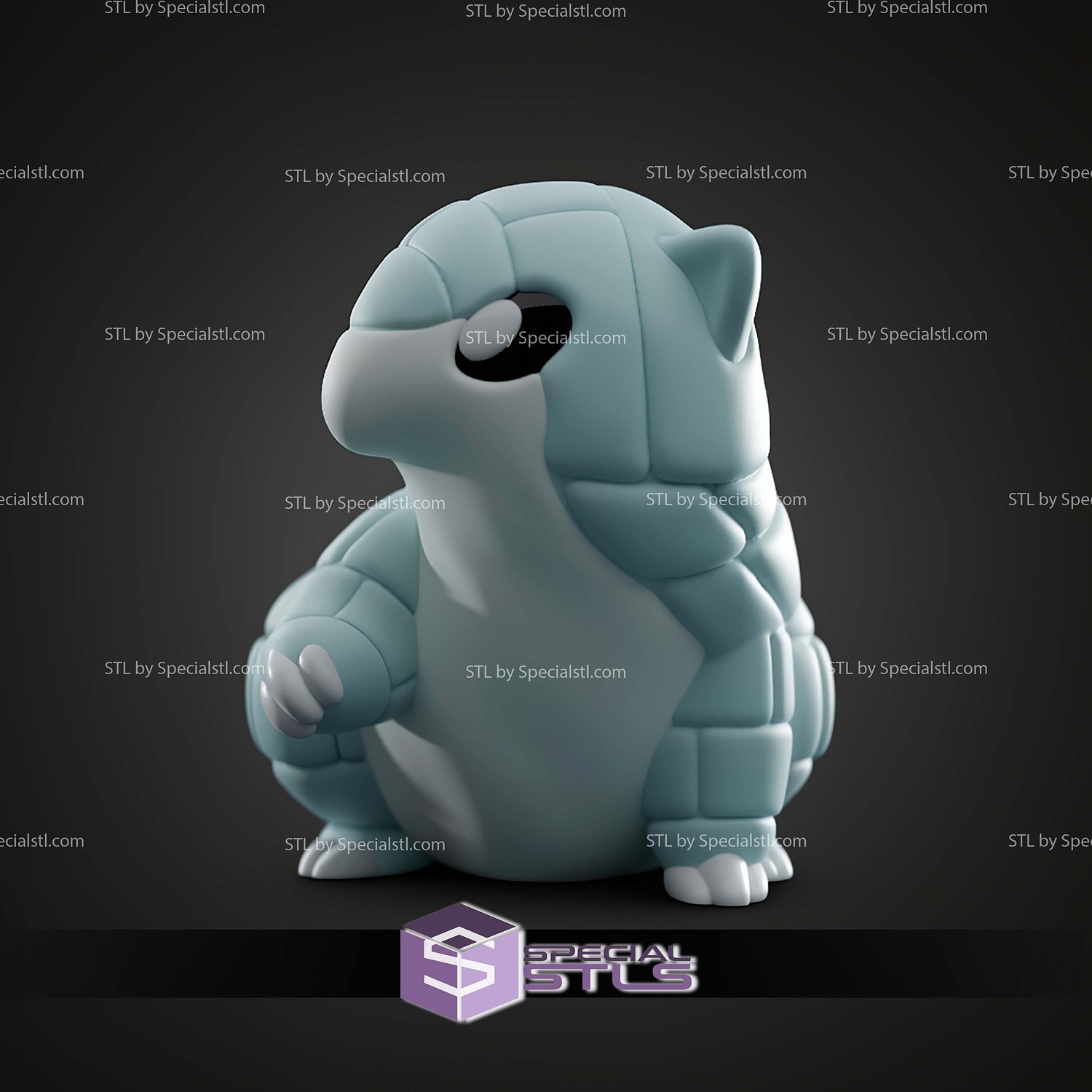 Basic Pokemon Collection Alolan Sandshrew 3D STL Model — view 5