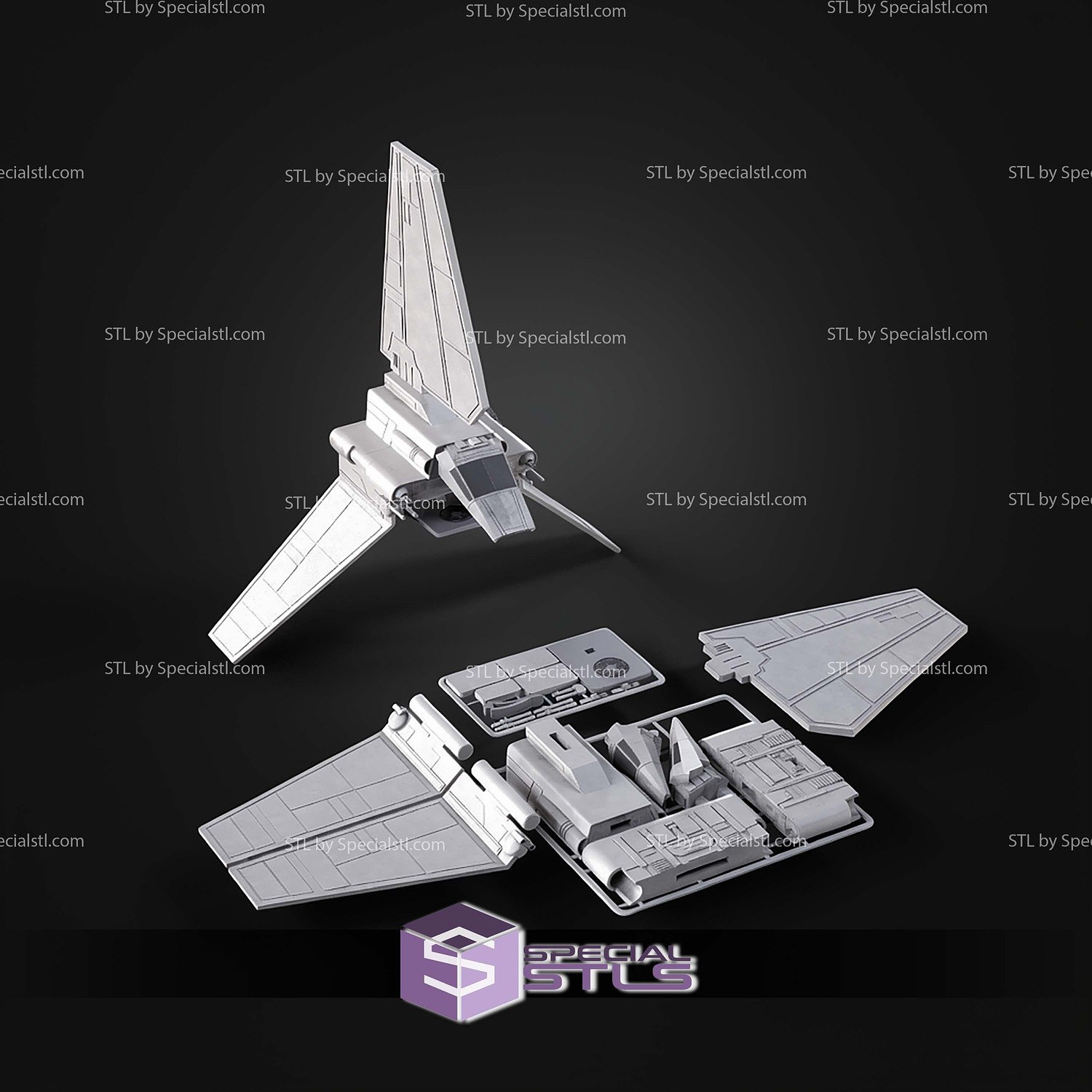 Lambda Shuttle Vehicle Kit Card STL Files 3D Model — view 6