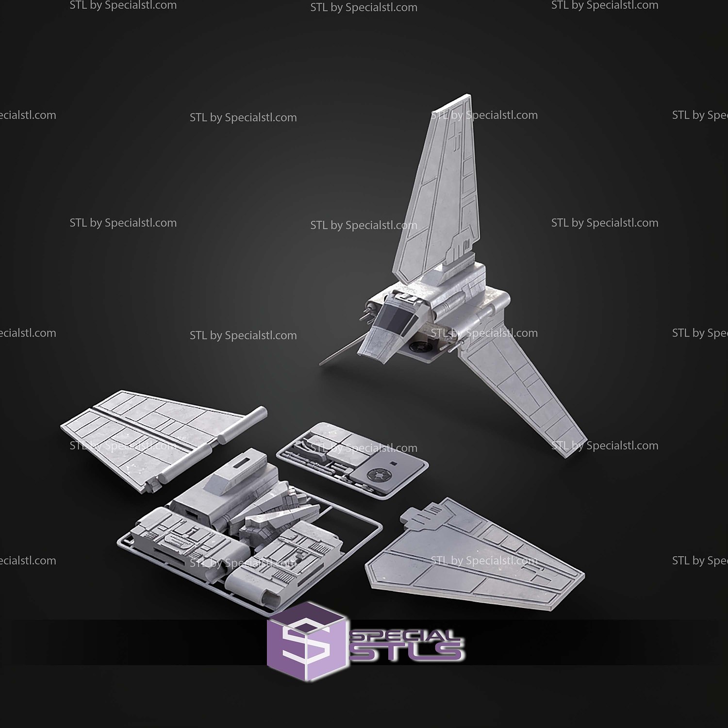 Lambda Shuttle Vehicle Kit Card STL Files 3D Model — view 7