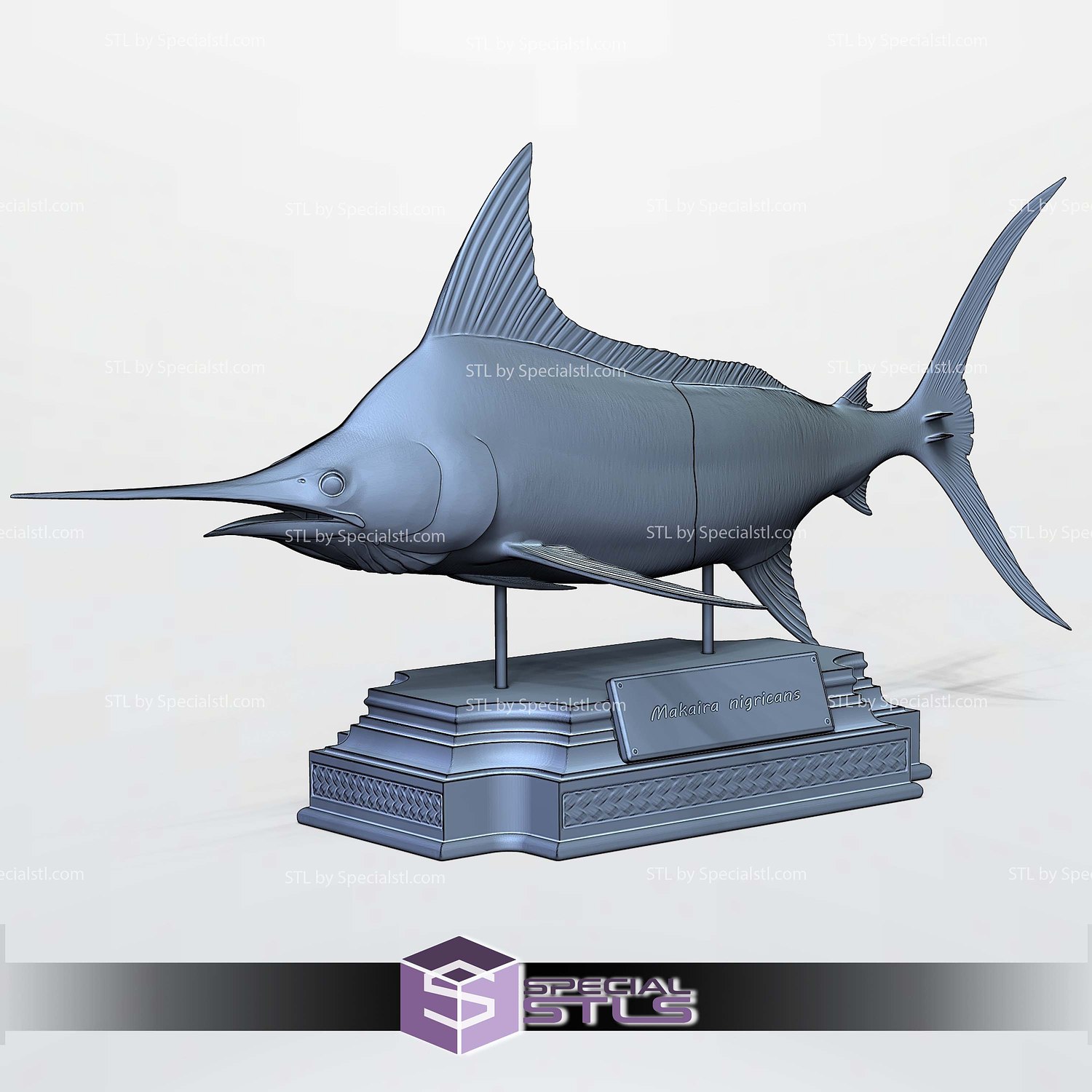 Blue Marlin Makaira Fish Display 3D Printer Files STL Model — view 2