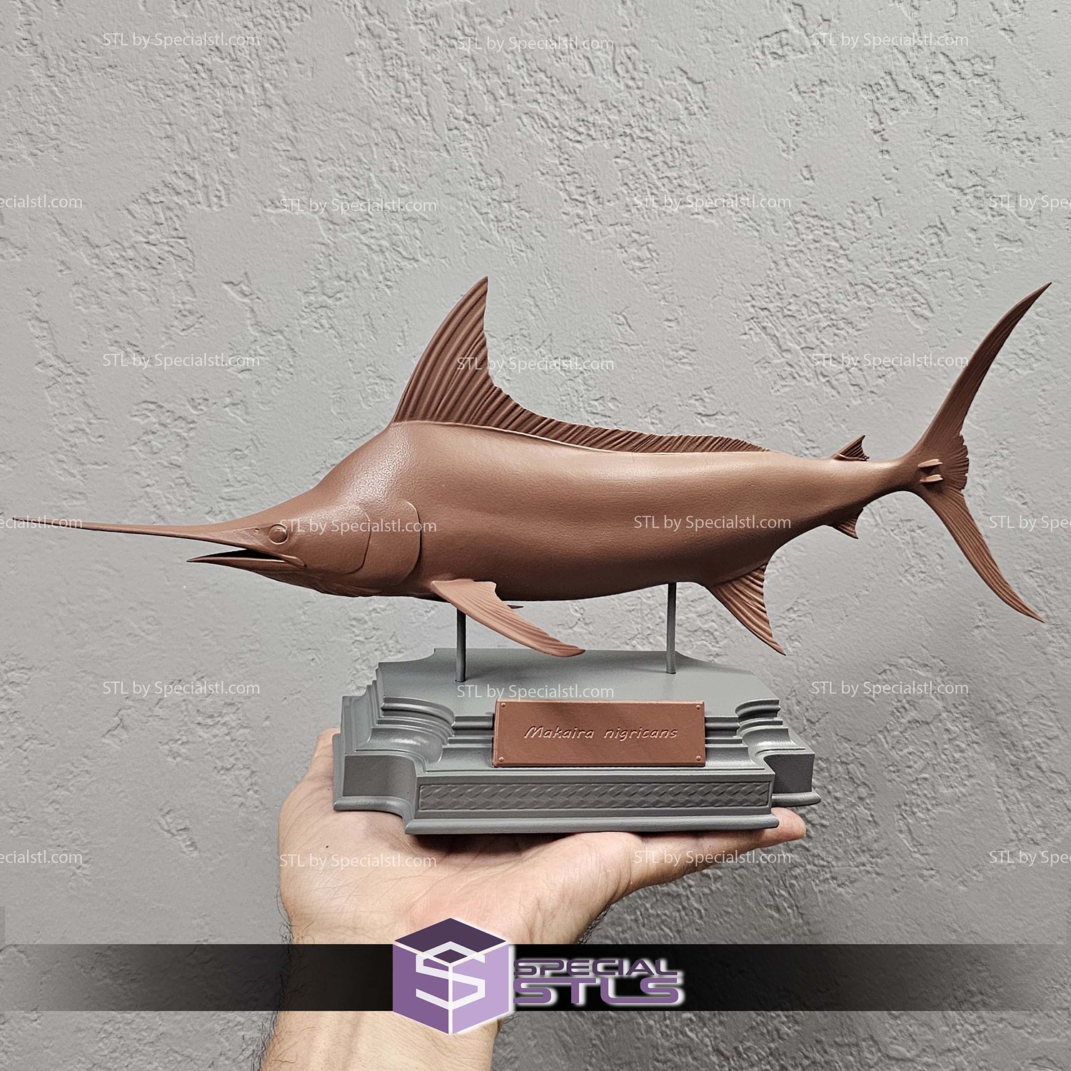 Blue Marlin Makaira Fish Display 3D Printer Files STL Model — view 3