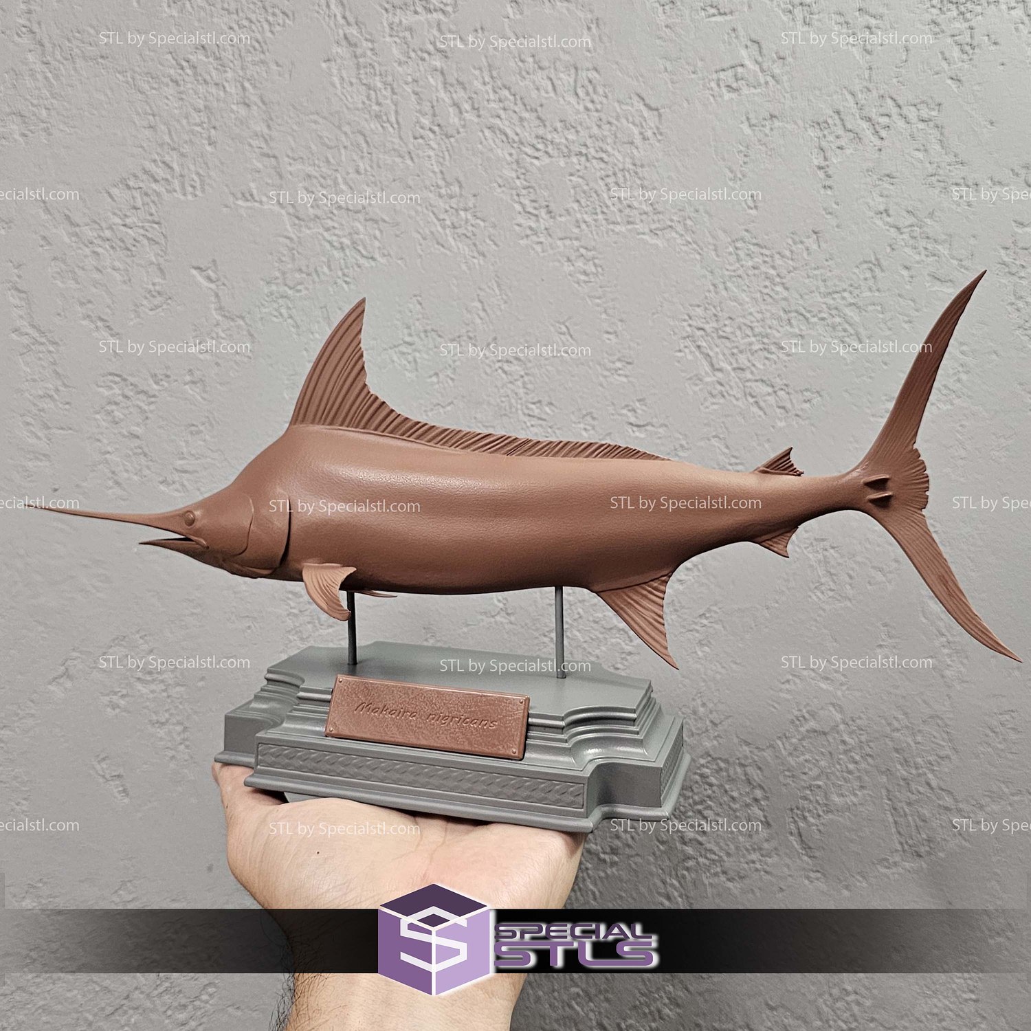 Blue Marlin Makaira Fish Display 3D Printer Files STL Model — view 4