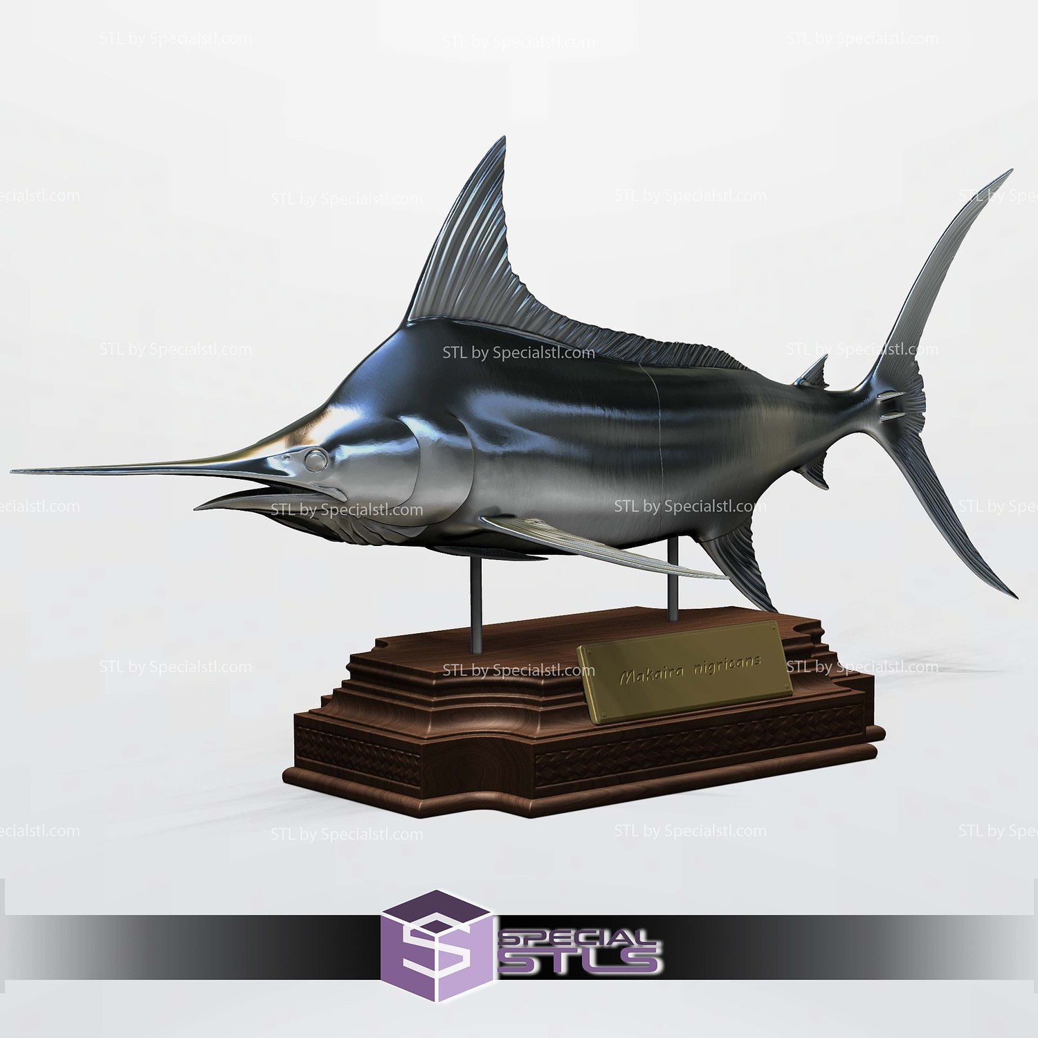 Blue Marlin Makaira Fish Display 3D Printer Files STL Model — view 5