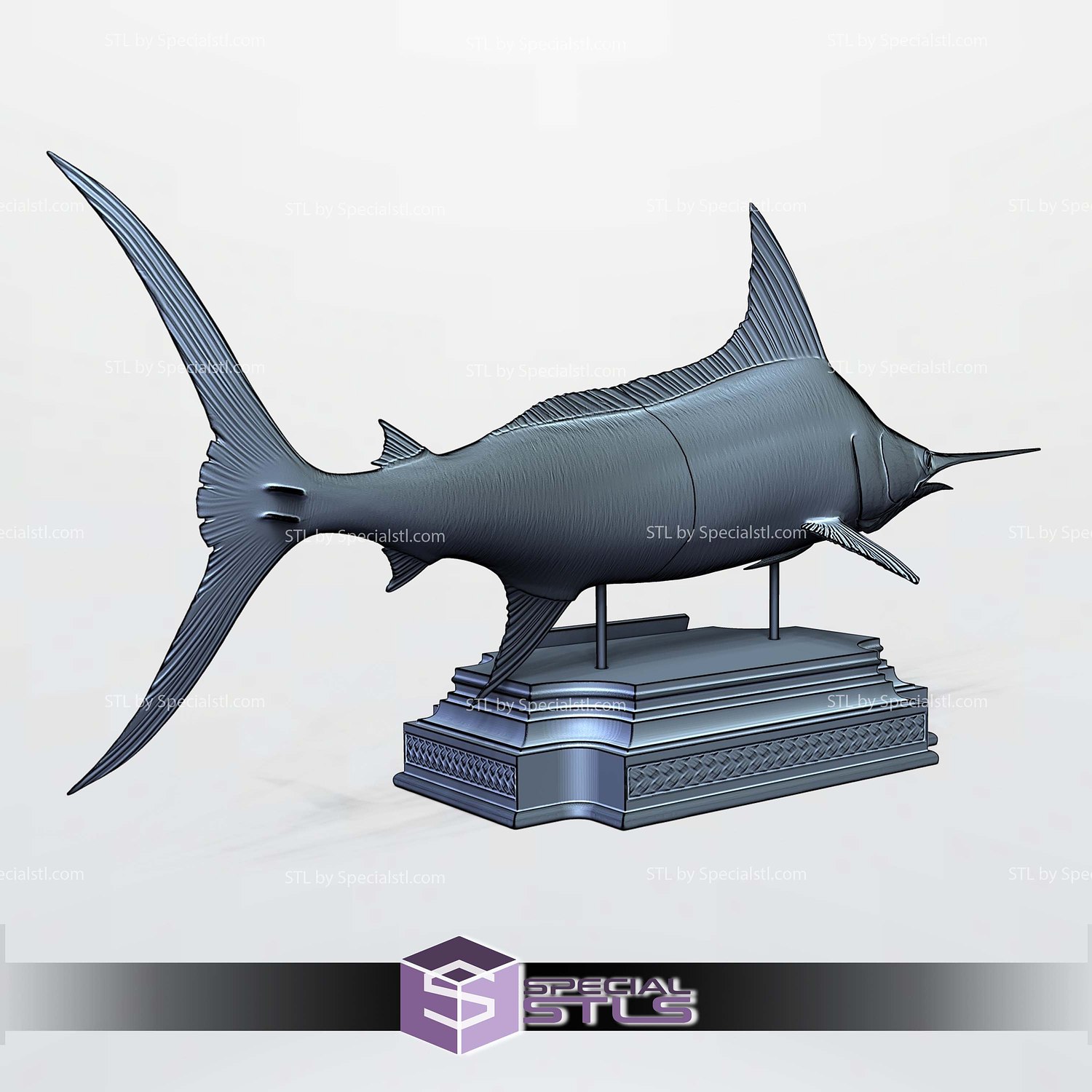 Blue Marlin Makaira Fish Display 3D Printer Files STL Model — view 8