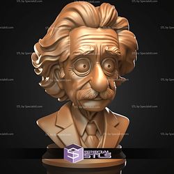 Mini Bust Character Collection STL Albert Einstein 3D Model