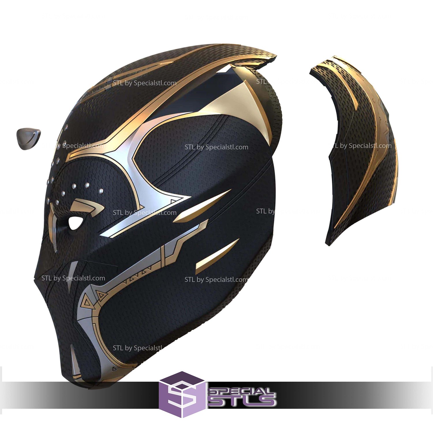 Cosplay STL Files Black Panther Shuri Helmet V2 3D Model — view 5