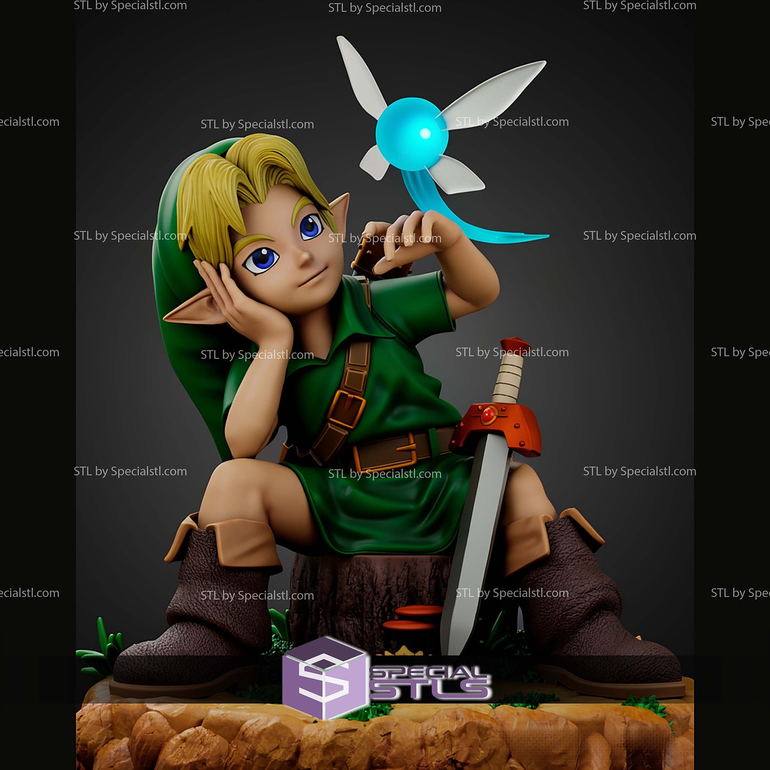 Young Link Jungle STL Files 3D Model — view 4