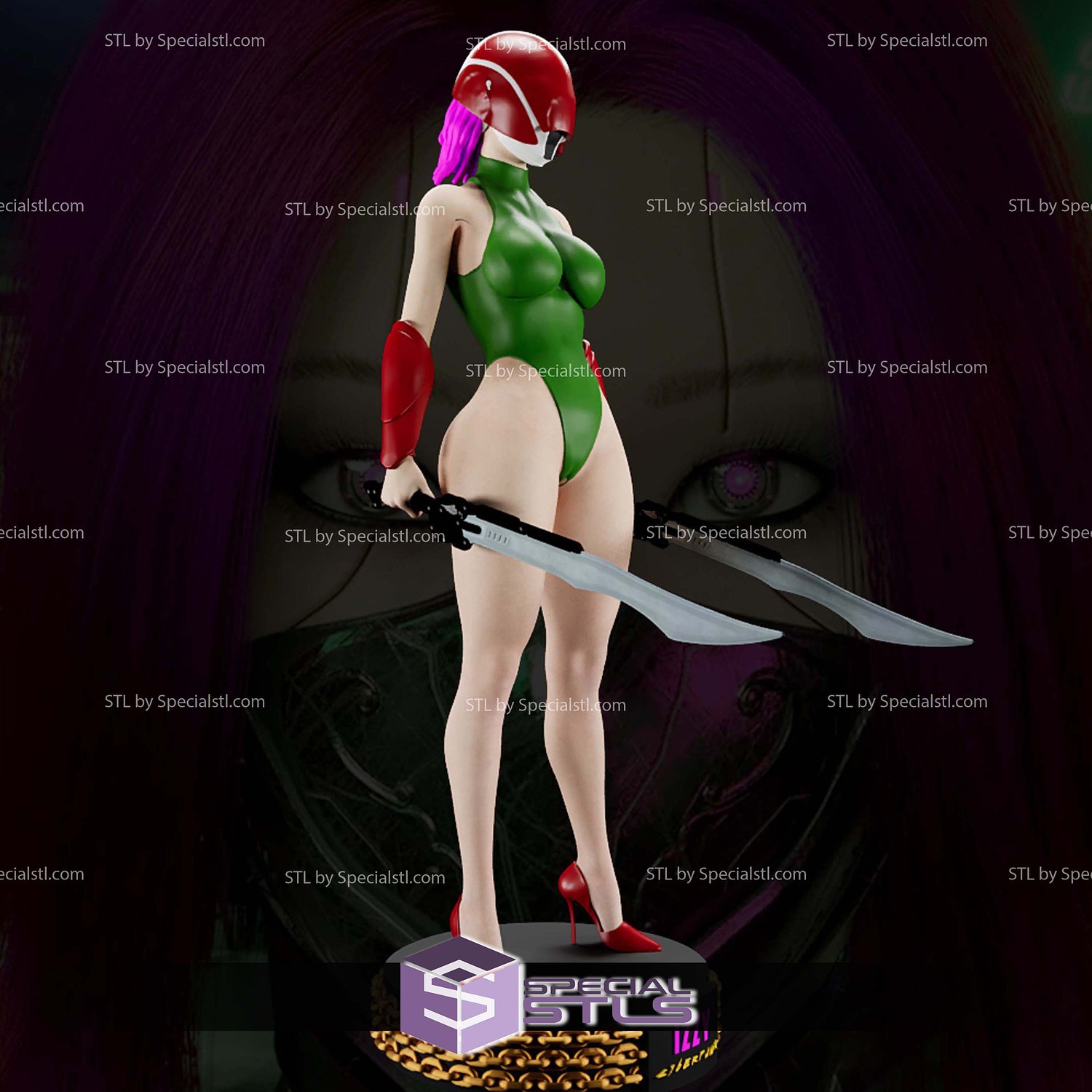 Cyberpunk Izzy STL Files 3D Model — view 2