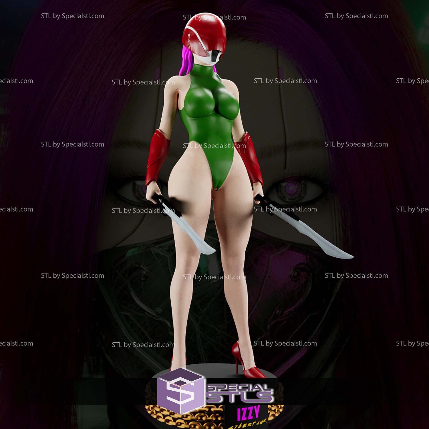 Cyberpunk Izzy STL Files 3D Model — view 3