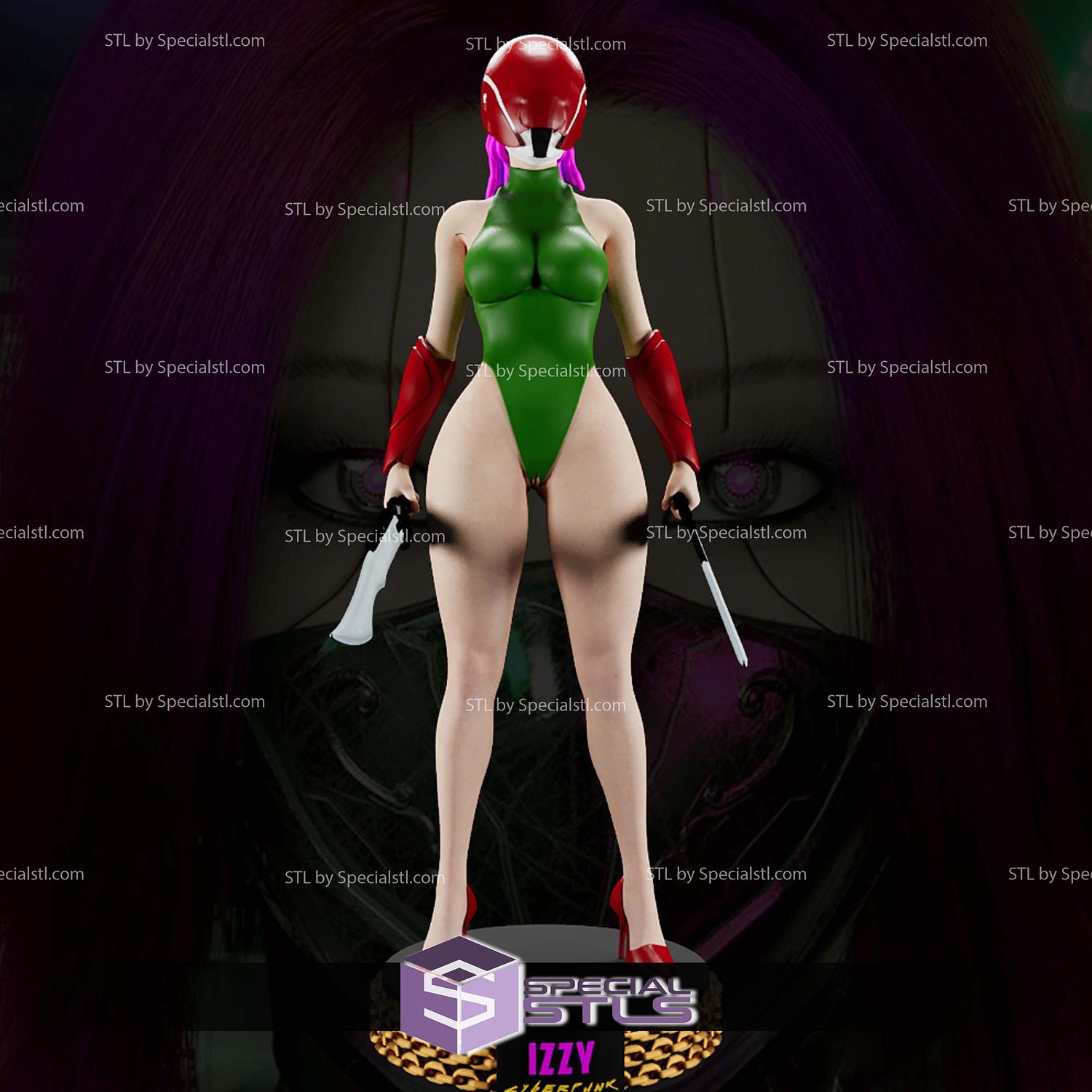 Cyberpunk Izzy STL Files 3D Model — view 4