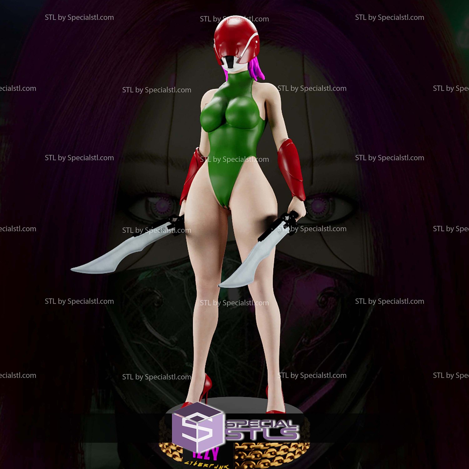 Cyberpunk Izzy STL Files 3D Model — view 5