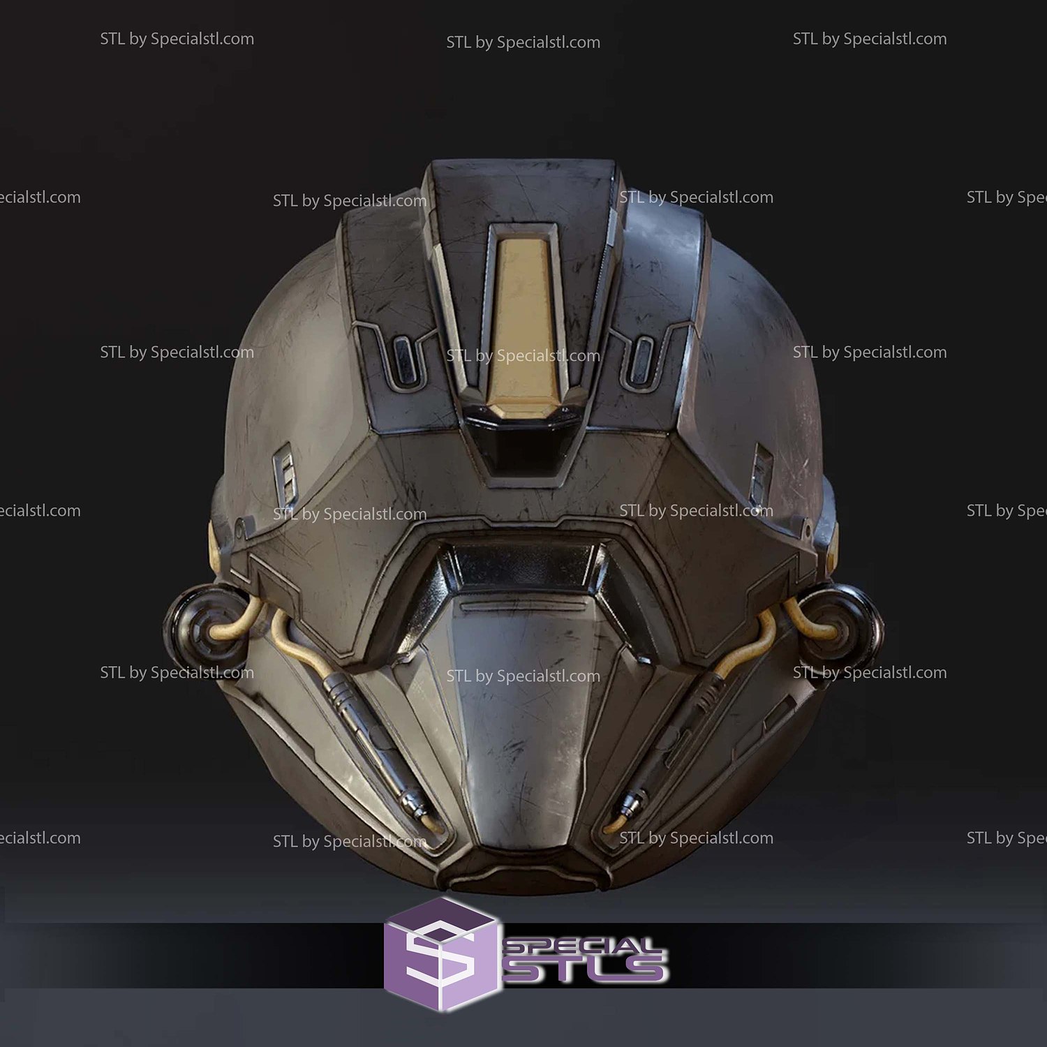 Cosplay STL Files Helldivers 2 Juggernaut Helmet 3D Model — view 3