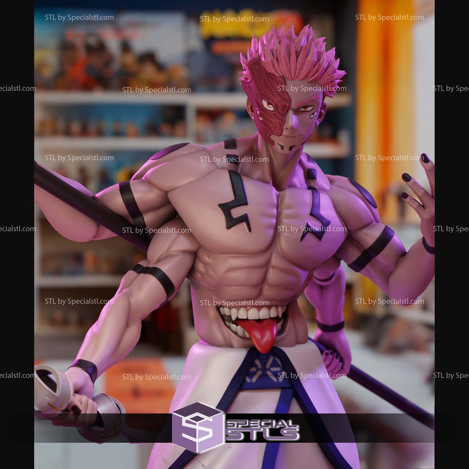 Ryomen Sukuna Weapon 3D Printing Models STL Model — view 2