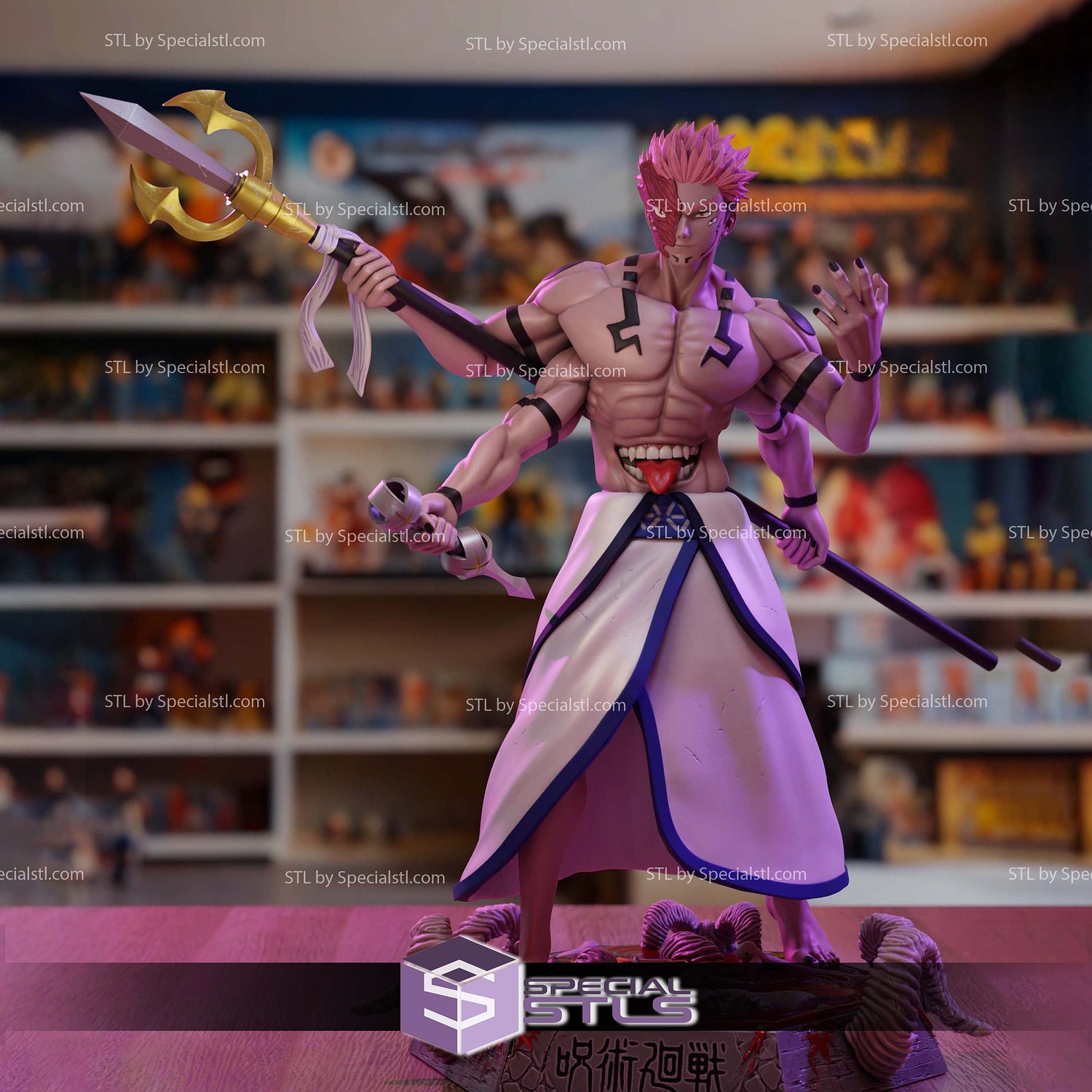 Ryomen Sukuna Weapon 3D Printing Models STL Model — view 4