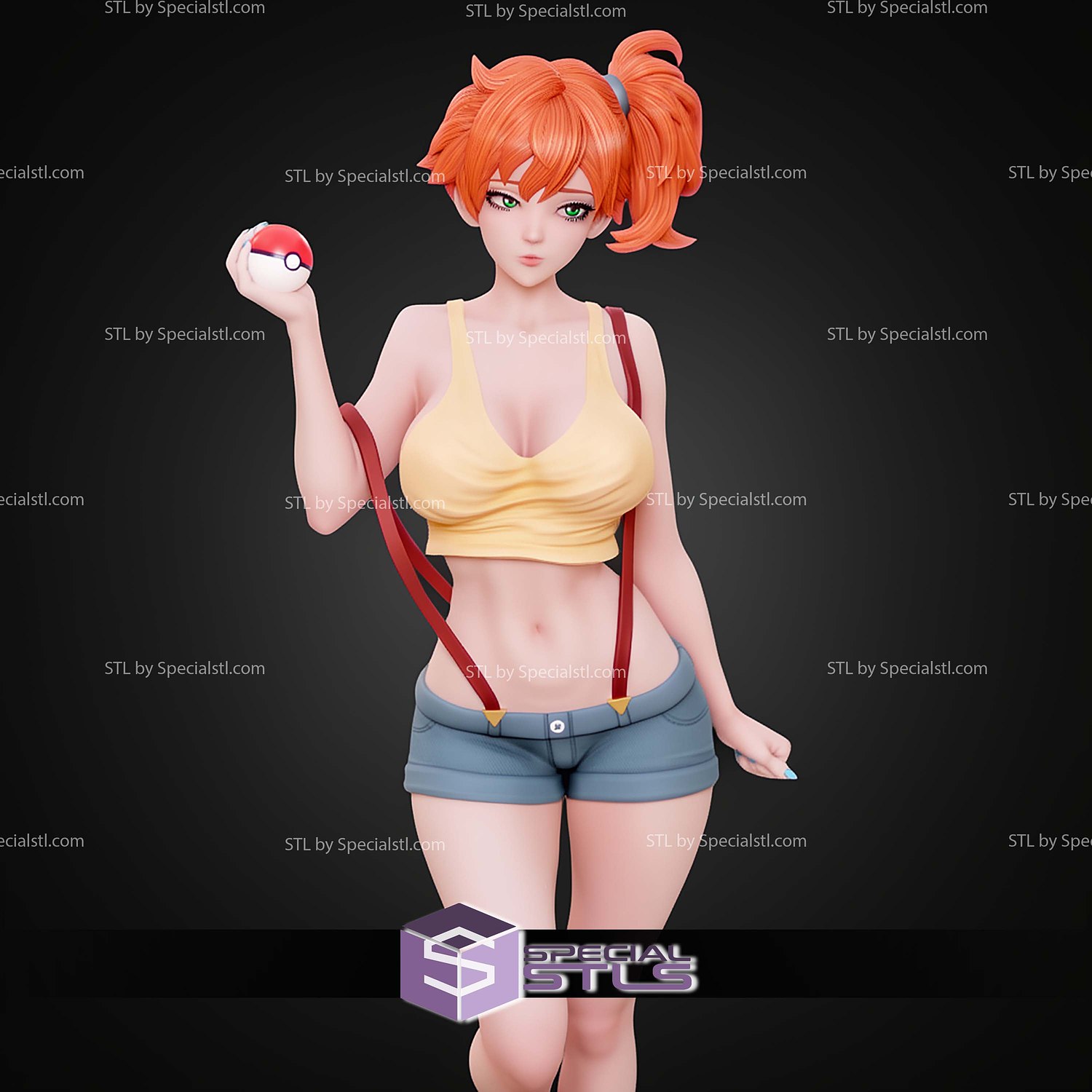 Misty Pokemon Realistic STL Files 3D Model — view 2
