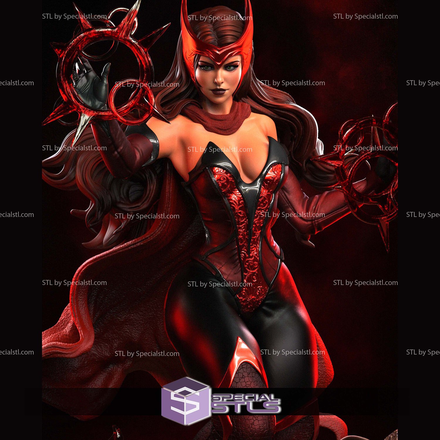 Scarlet Witch Red Wanda Maximoff 3D Print Files STL Model — view 2