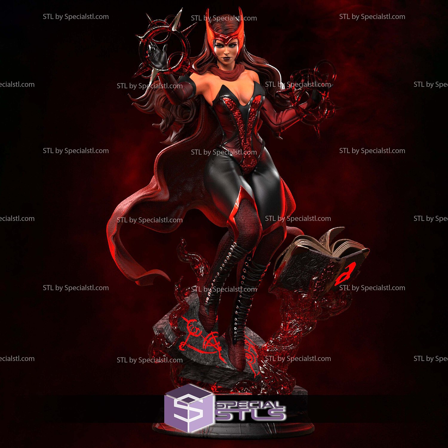 Scarlet Witch Red Wanda Maximoff 3D Print Files STL Model — view 3