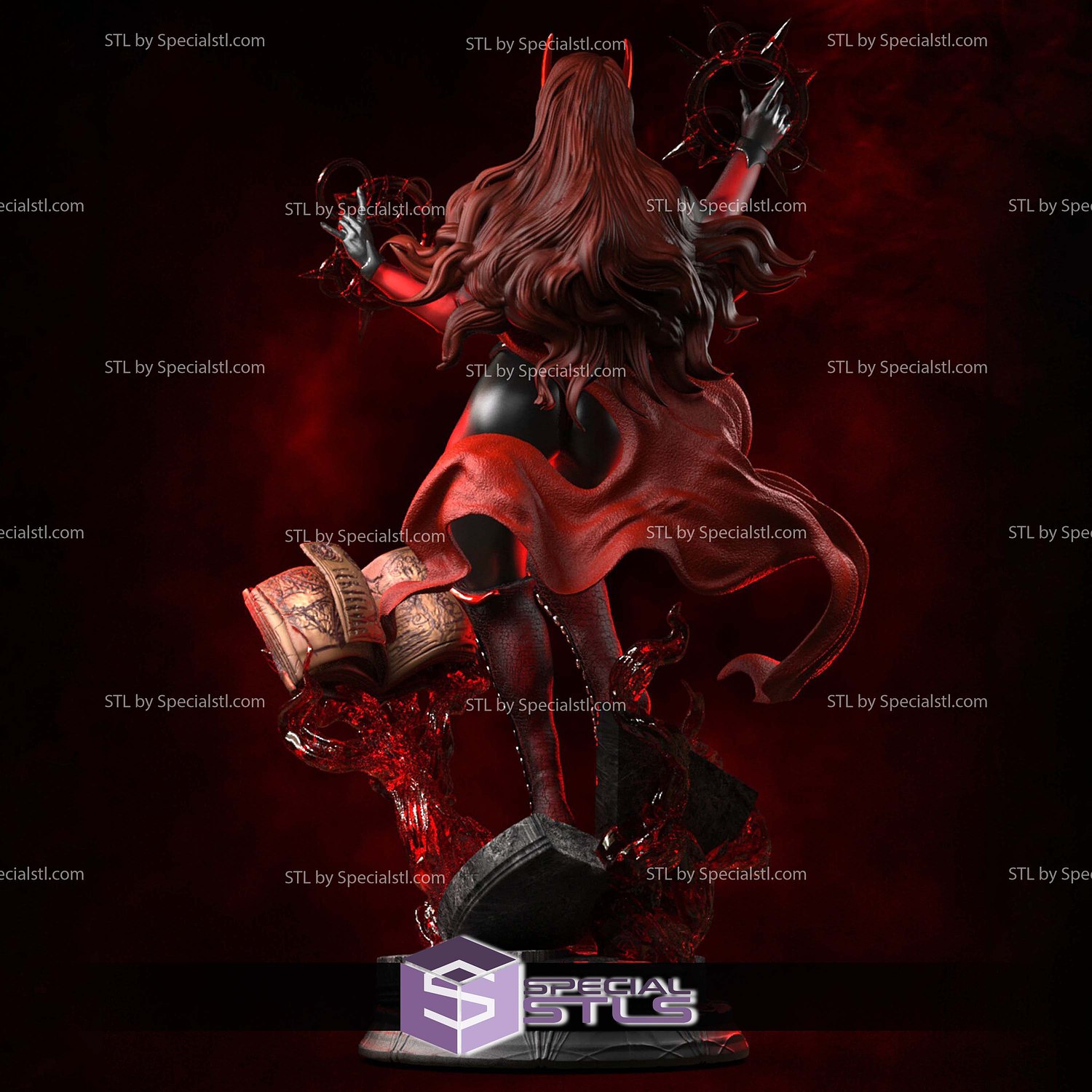 Scarlet Witch Red Wanda Maximoff 3D Print Files STL Model — view 5